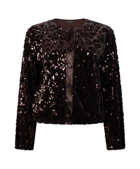 Tramontana Jacket Velvet Sequins Cafe Noir
