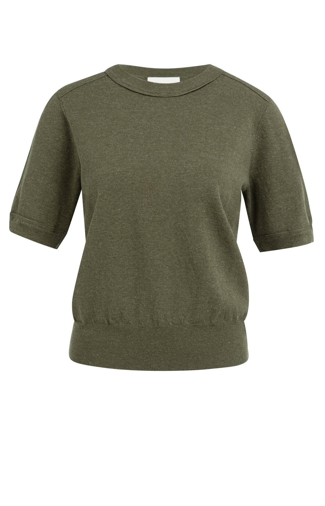 YAYA Trui Met Korte Mouwen En Details Army Green