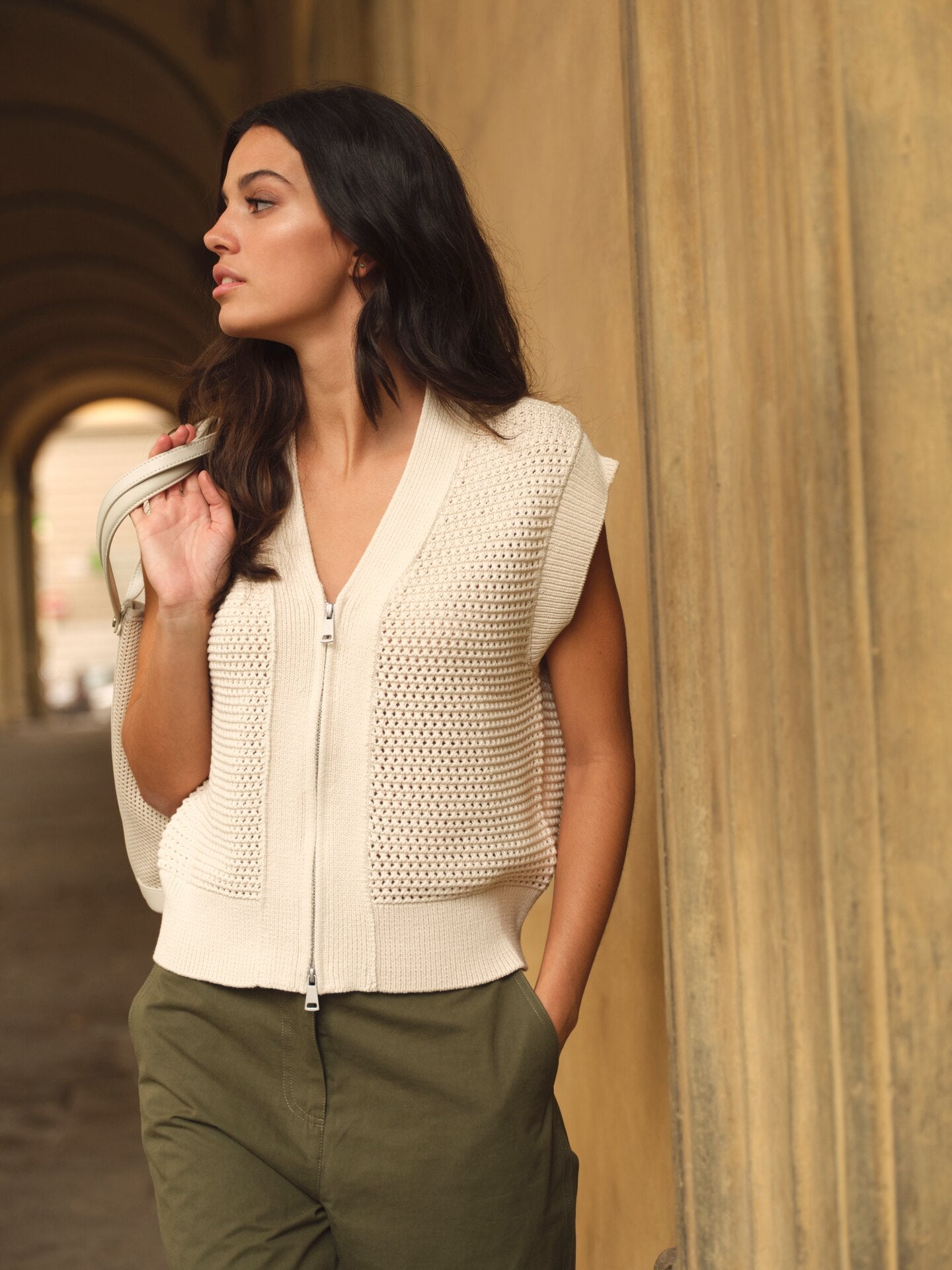 Yaya Mesh Stitch Cardigan