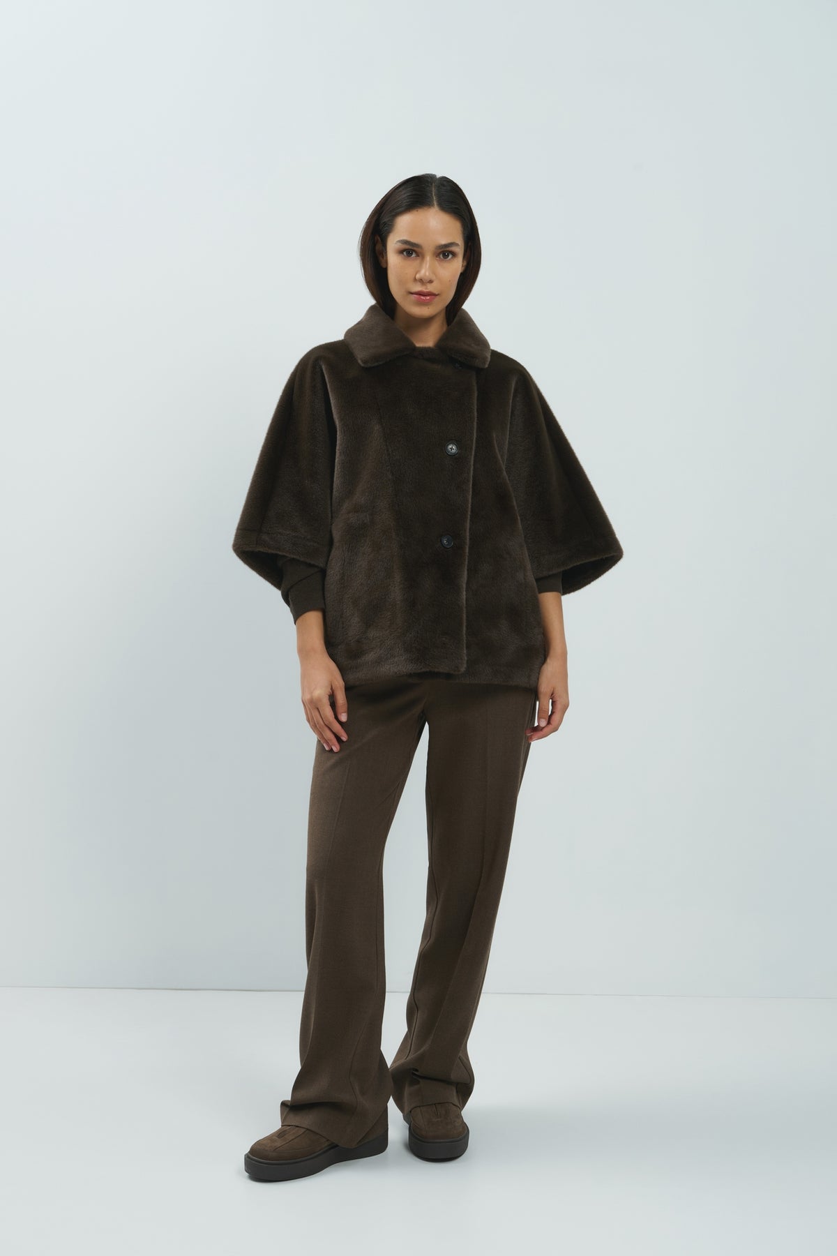 YAYA Geweven Broek Cocoa Brown