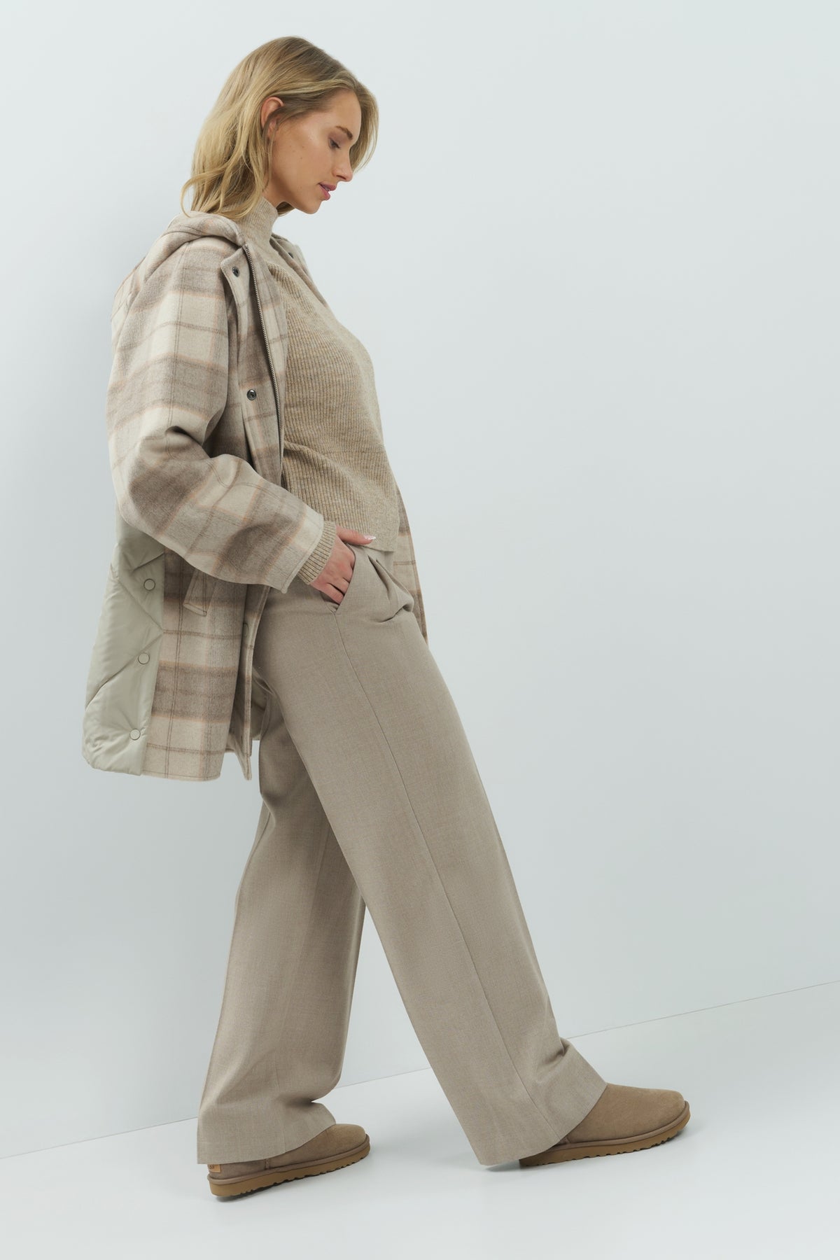 YAYA Trui Hoge Hals LightBeige