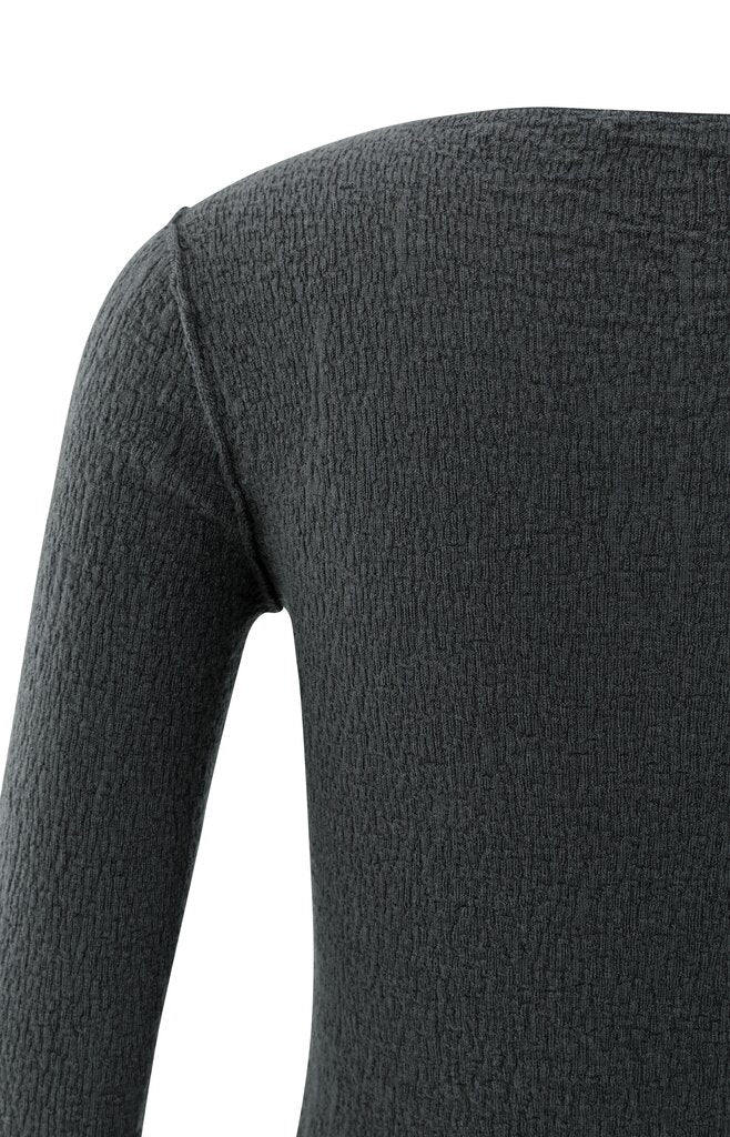 Fijngebreide Top Structuur YAYA Oyster Black