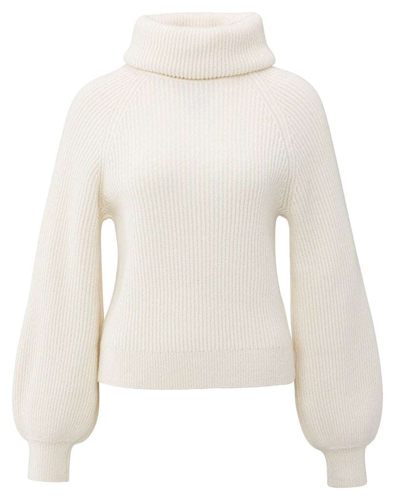 YAYA Trui Gebreid Wijde Col Wool White