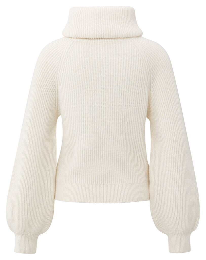 YAYA Trui Gebreid Wijde Col Wool White