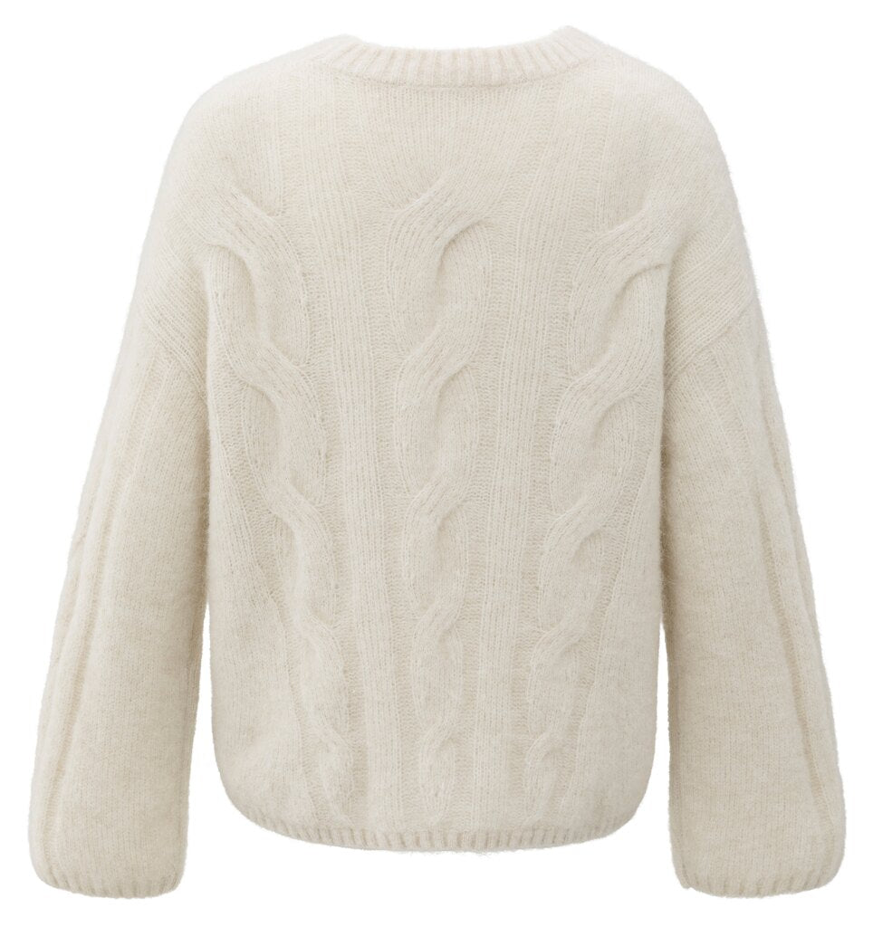 YAYA Kabeltrui Zacht Wool White