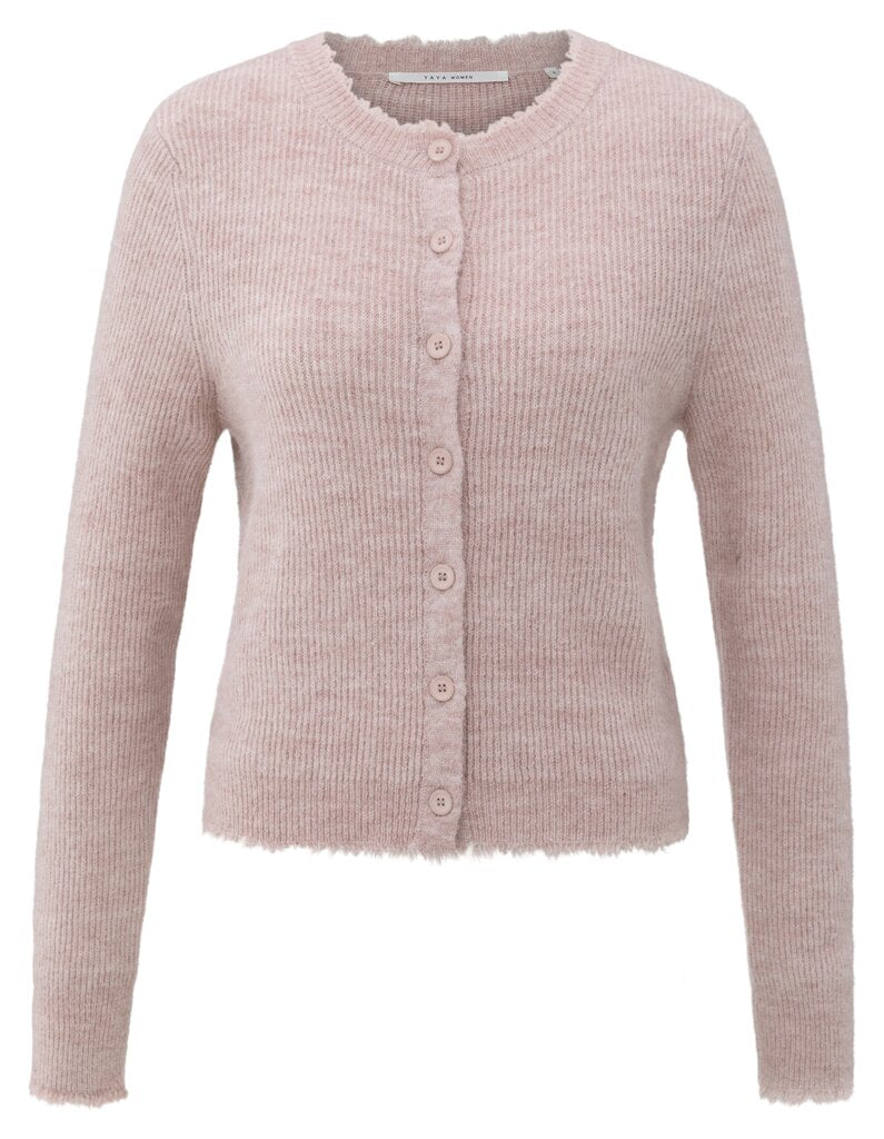 YAYA Vest Kort Gemeleerd Shadow Grey Pink Melange