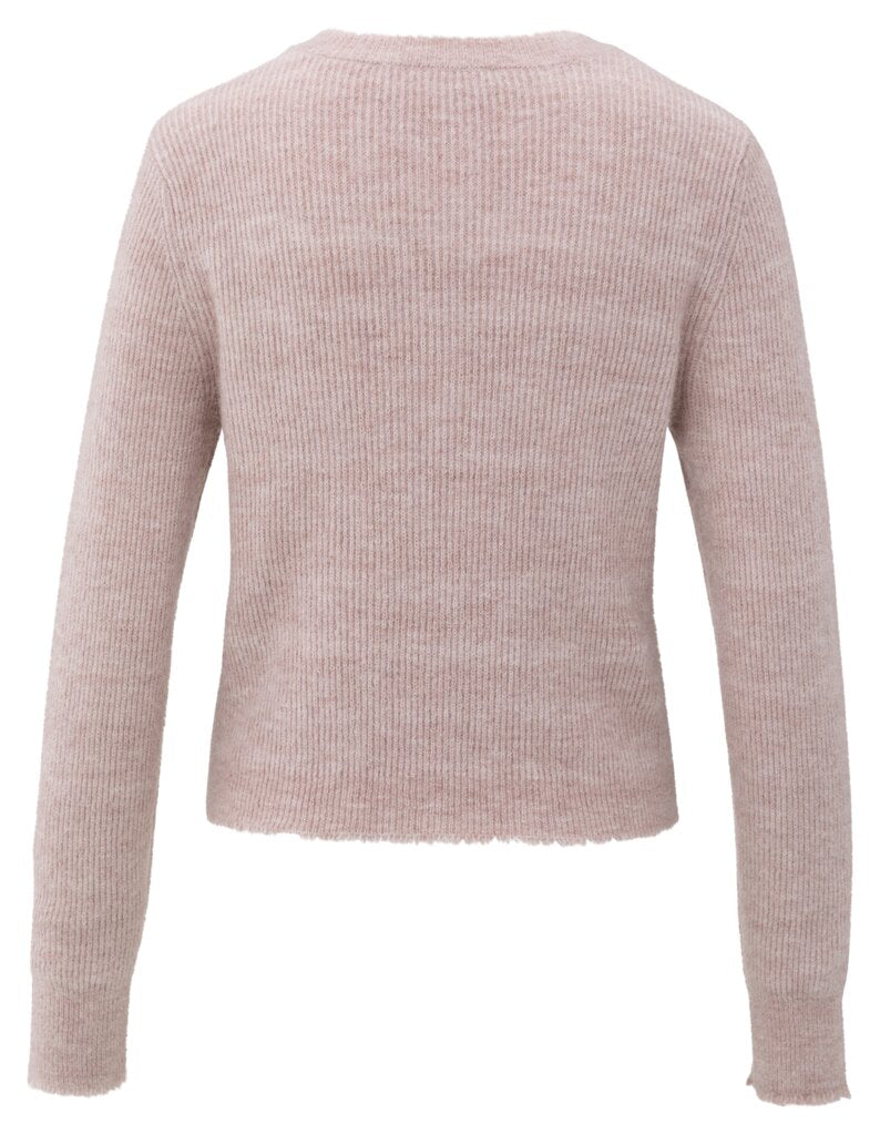 YAYA Vest Kort Gemeleerd Shadow Grey Pink Melange