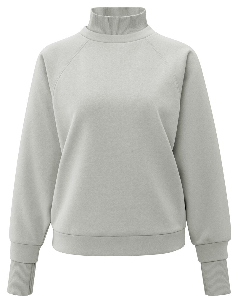 YAYA Sweater Hoge Ribkraag Tracing Grey