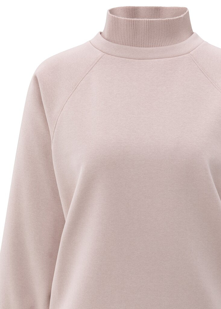YAYA Sweater Hoge Ribkraag Shadow Grey Pink