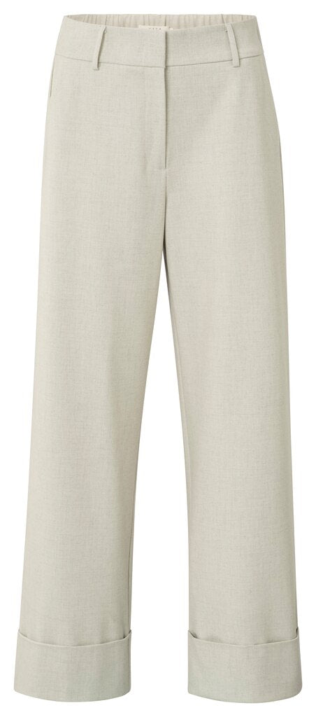 YAYA Broek Zacht Geweven Brede Zoom Cloud Grey Melange