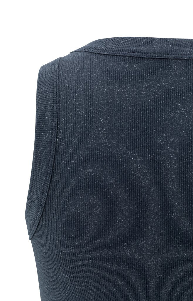 Ribgebreid Singlet Lichte Glans YAYA Inkwell Blue