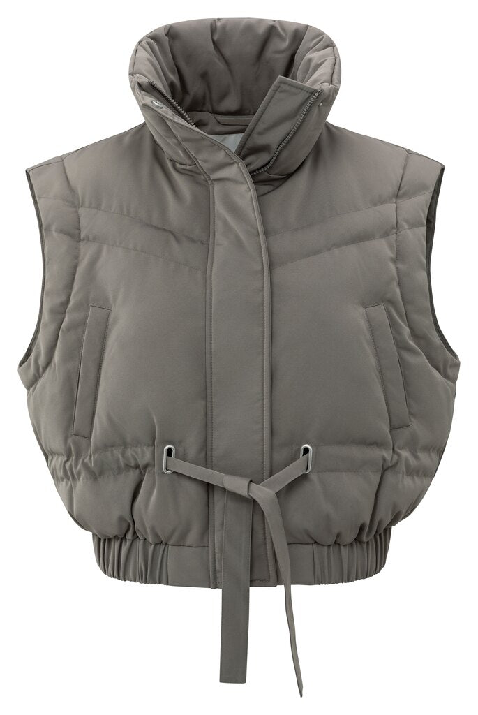 YAYA Jas Oversized Met Afritsmouwen Taupe Grey