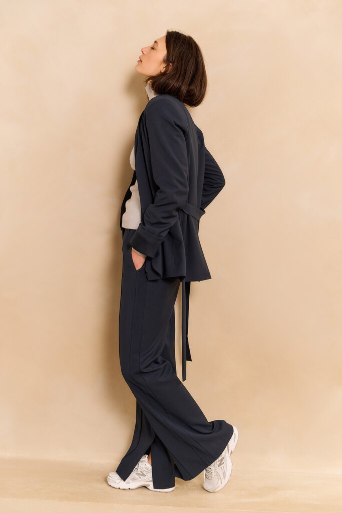 YAYA Broek Sierplooien Collegiate Blue
