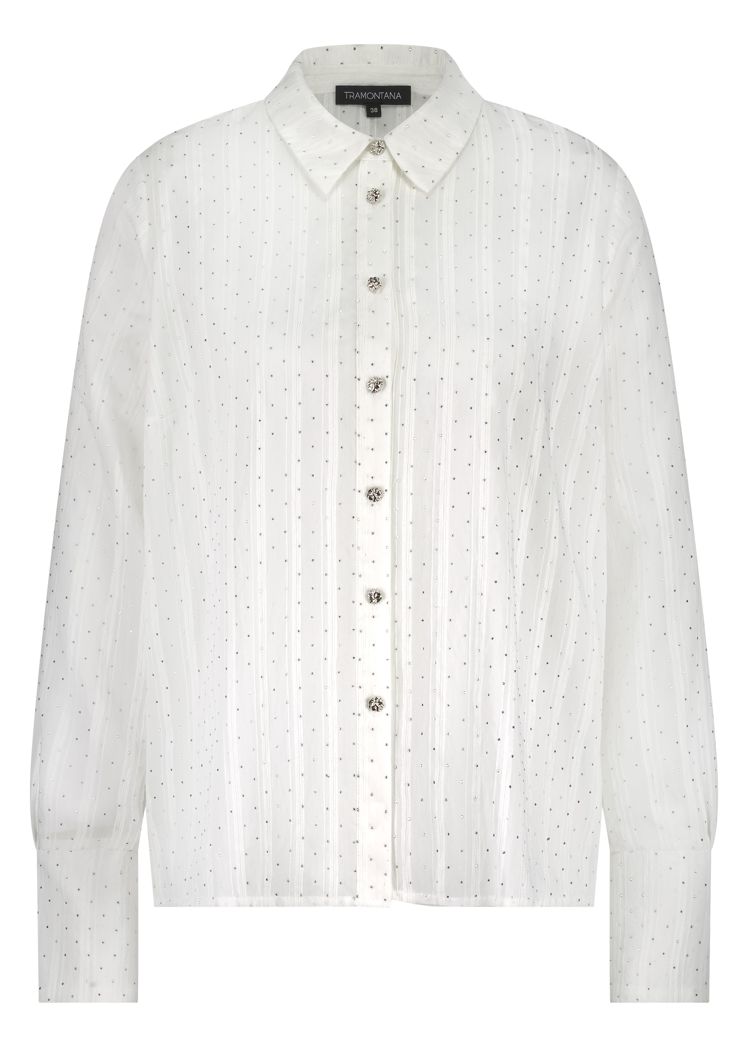 Rhinestone Blouse Tramontana White