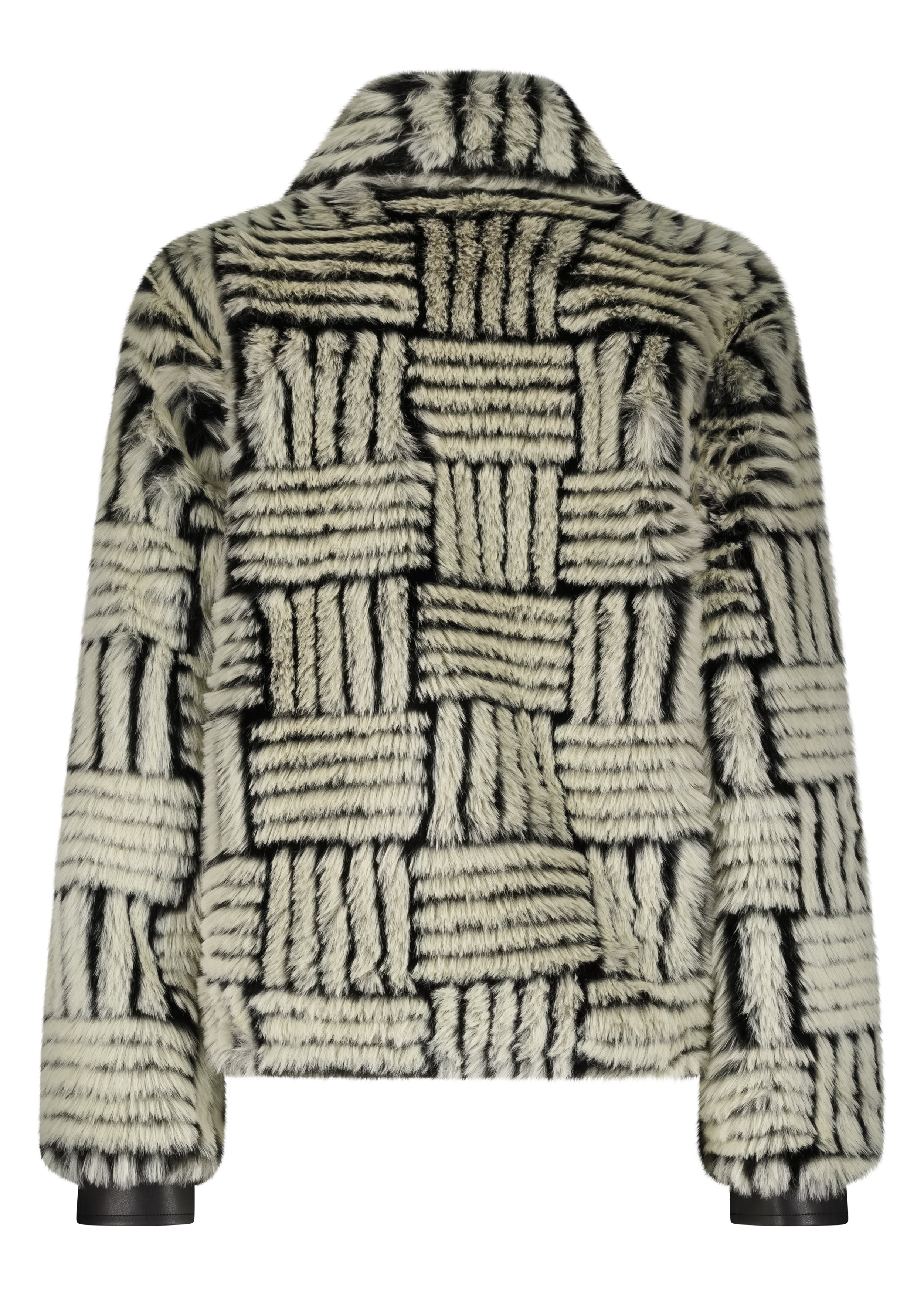Tramontana Jas Van Imitatiebont Met PU-Details Stone/Black