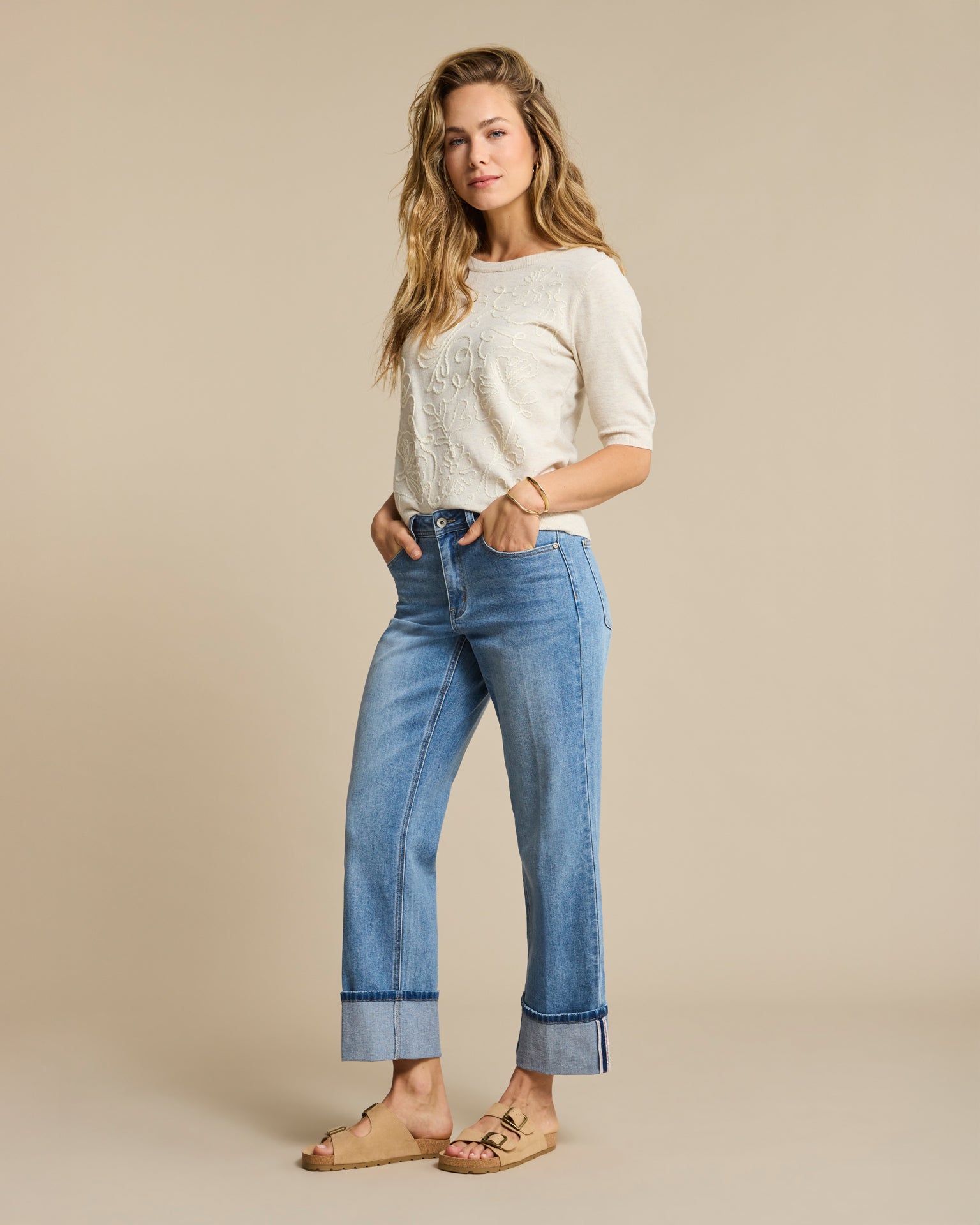 Red Button Jeans Kim High Hem Scarf