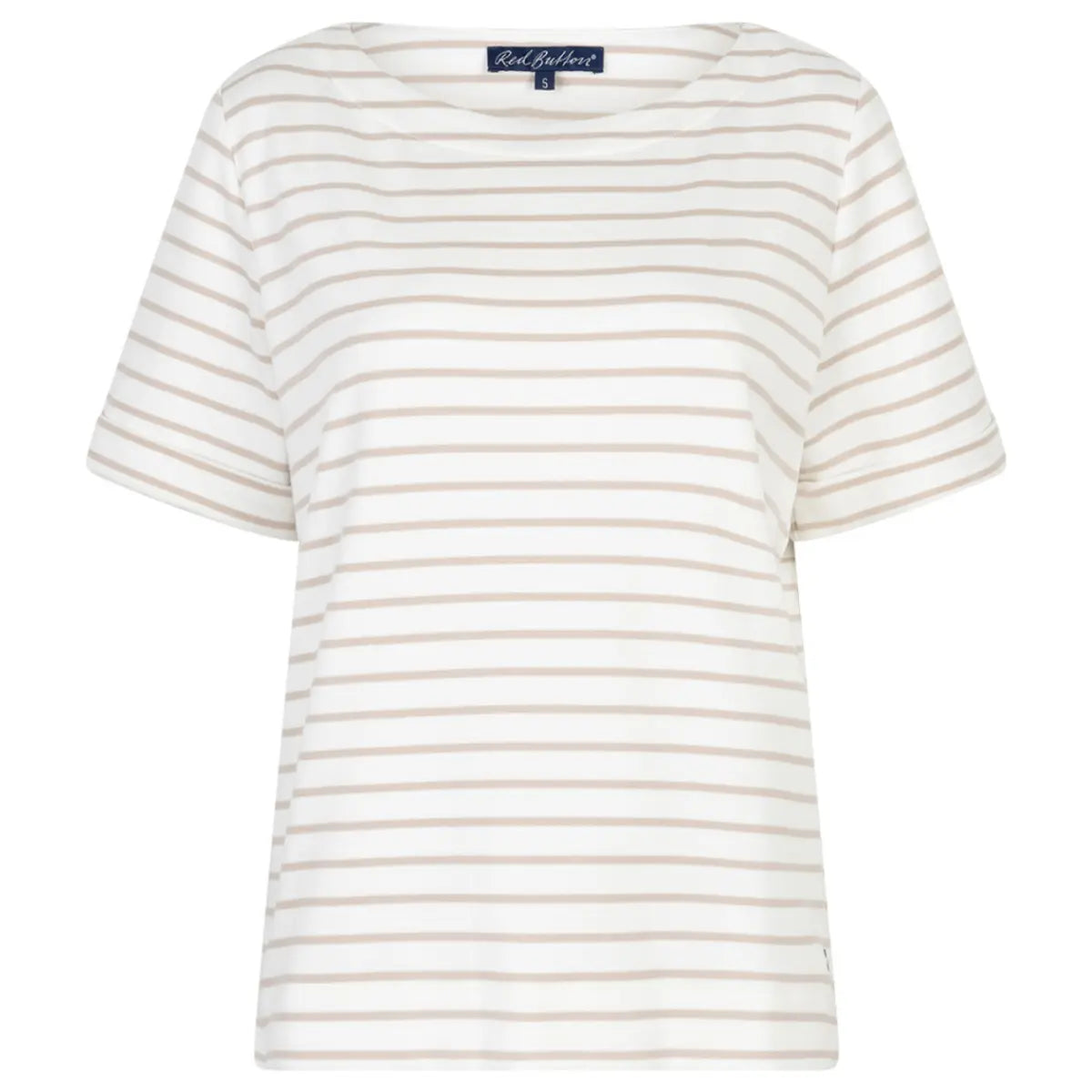 Red Button Terry Stripe Pebble