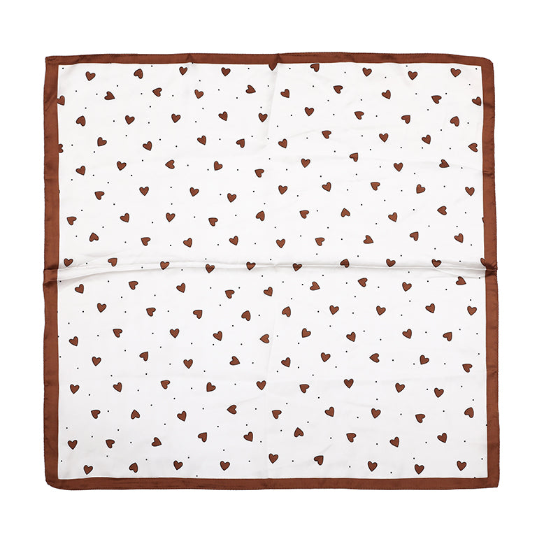 Vierkant Sjaaltje Hartjes Brown