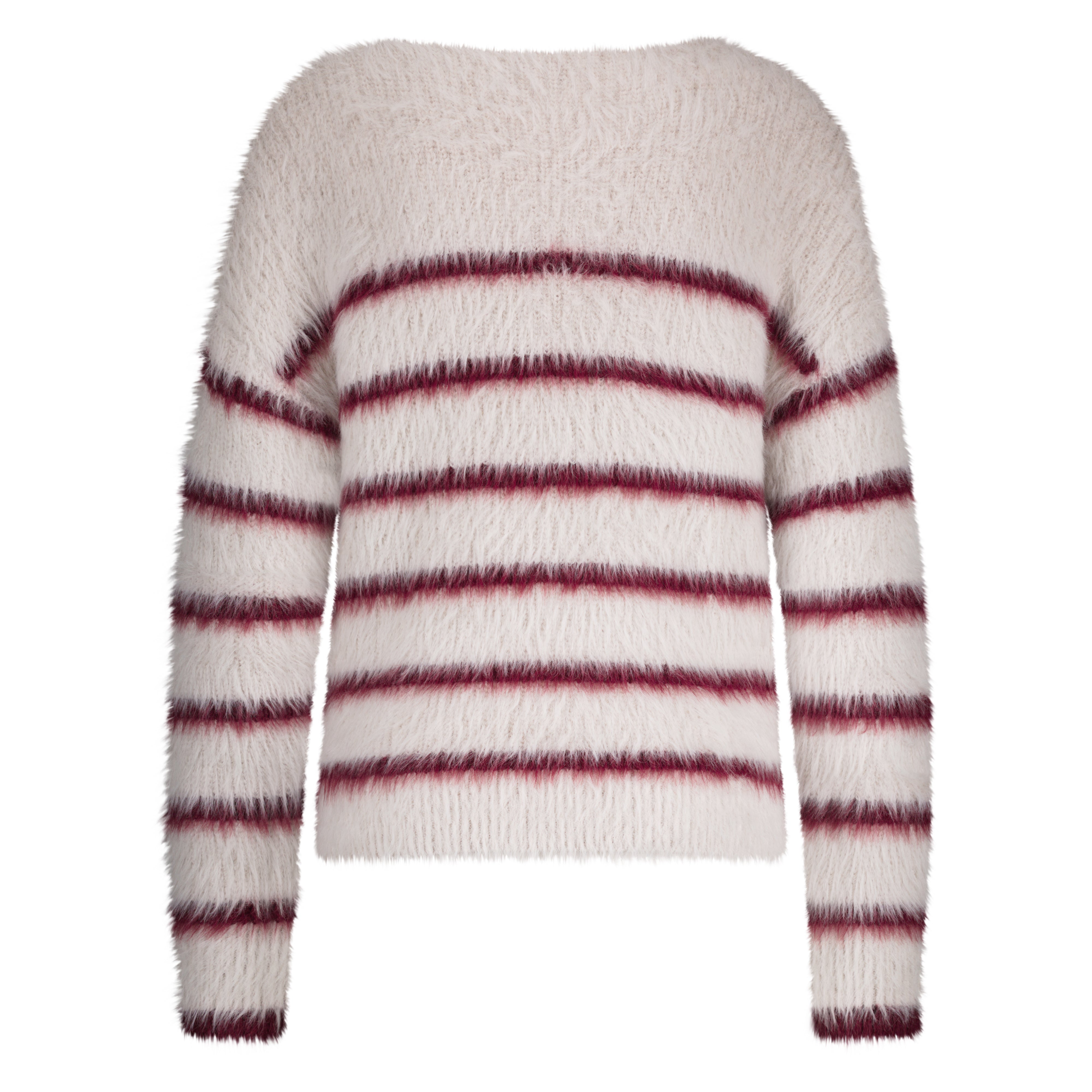 Sweater FUZZY Red Button Cream/Ruby