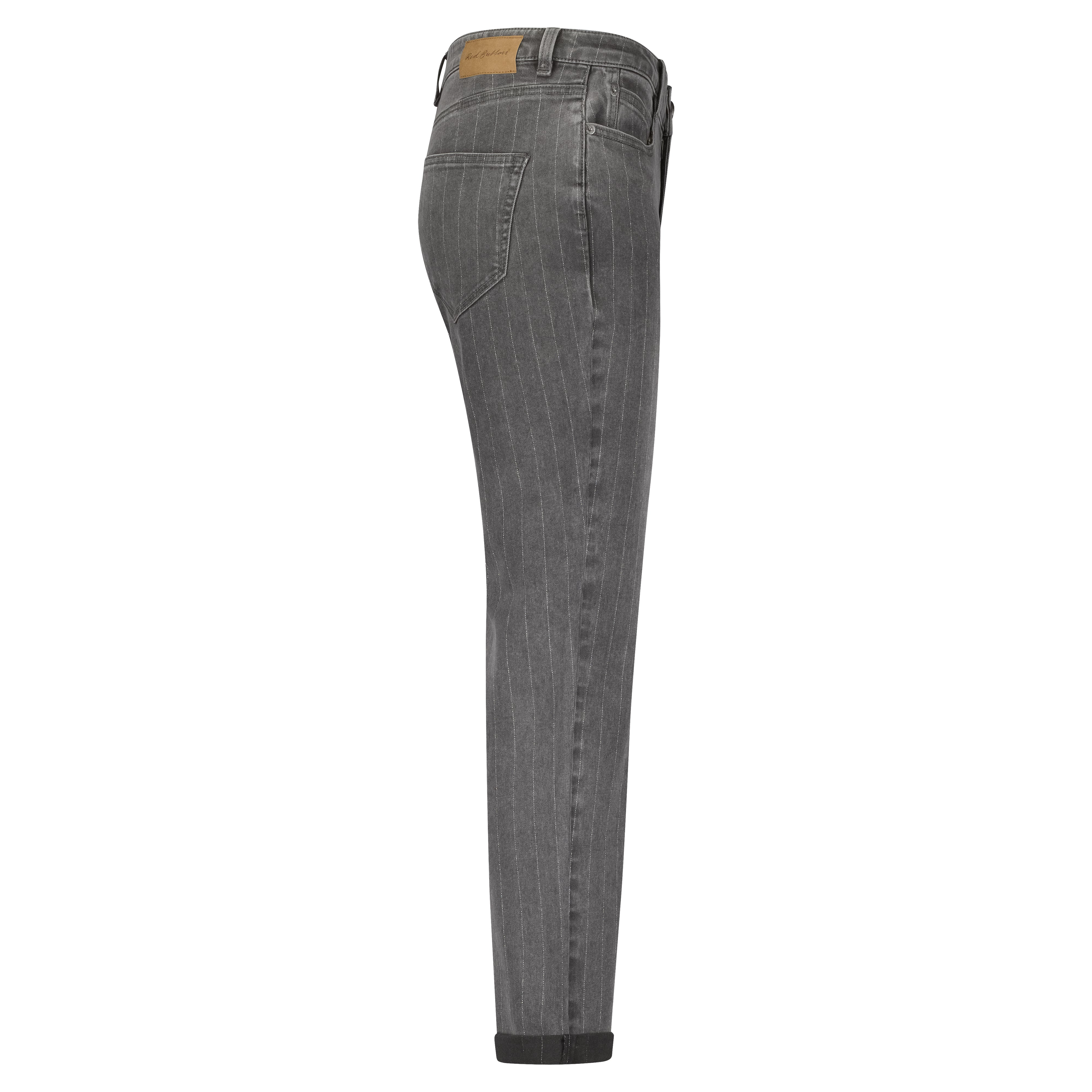 Red Button Grey Denim Jeans Patty Lurex