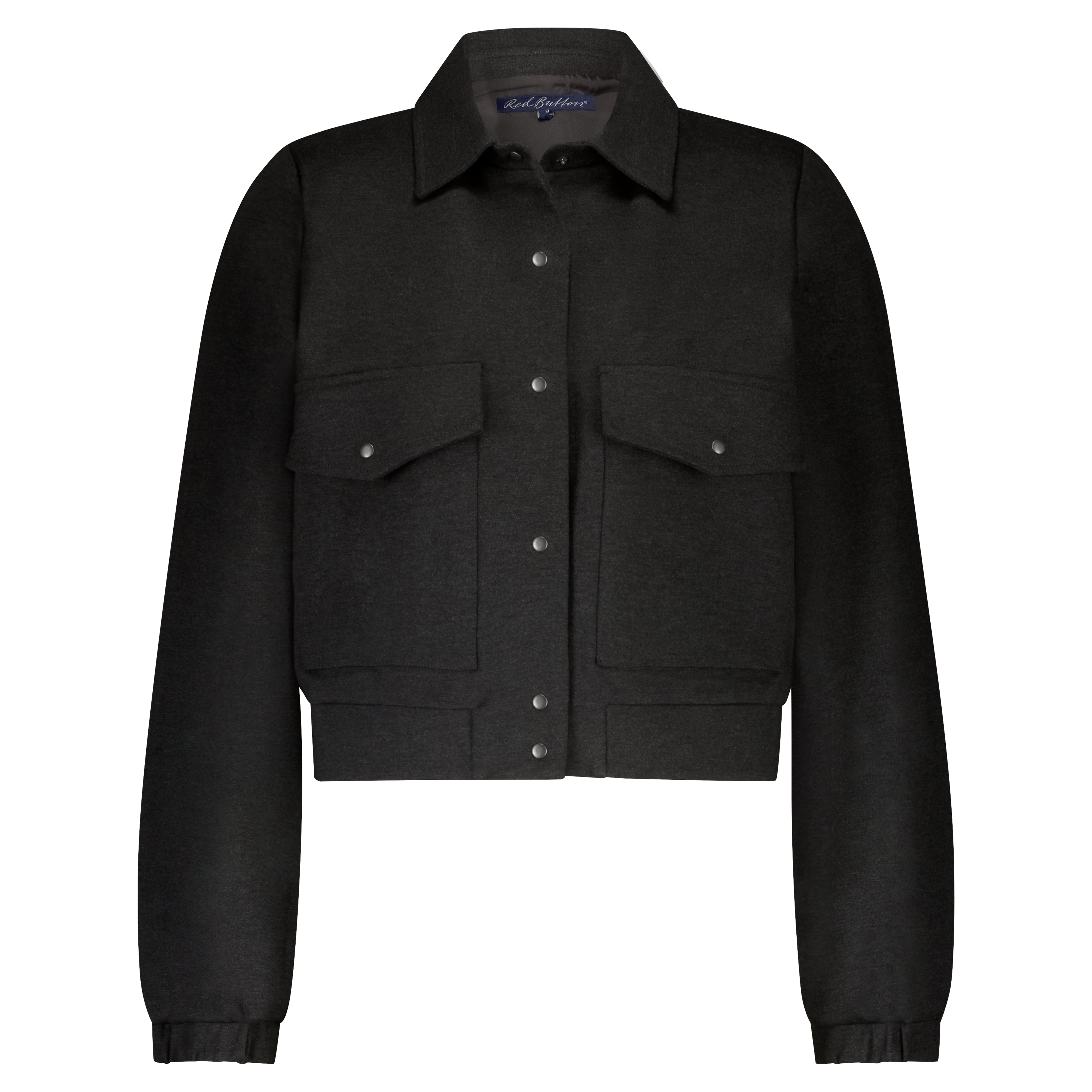 BOMBER JACKET BLACK Red Button