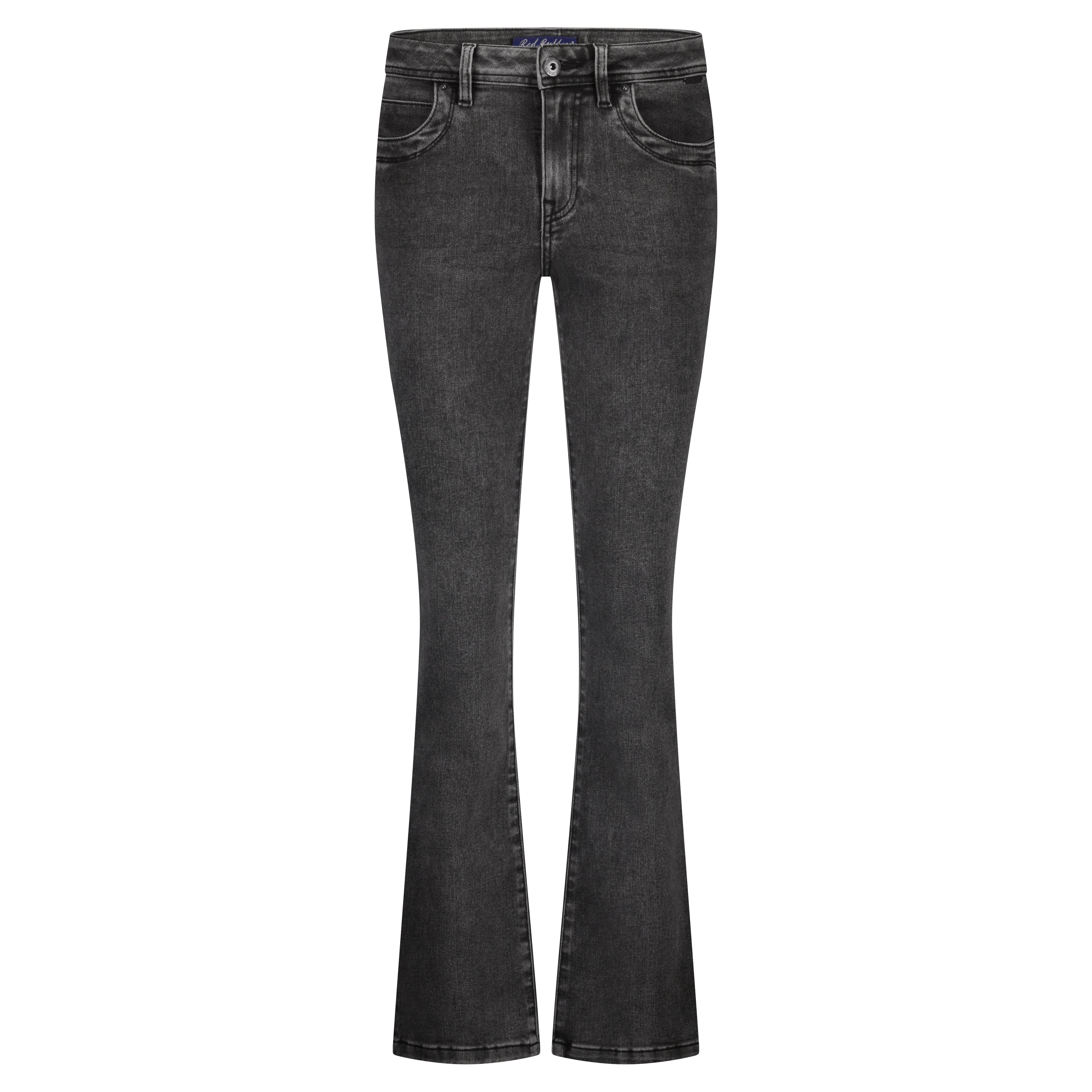 Red Button Flared Jeans Babette Black Snow L31