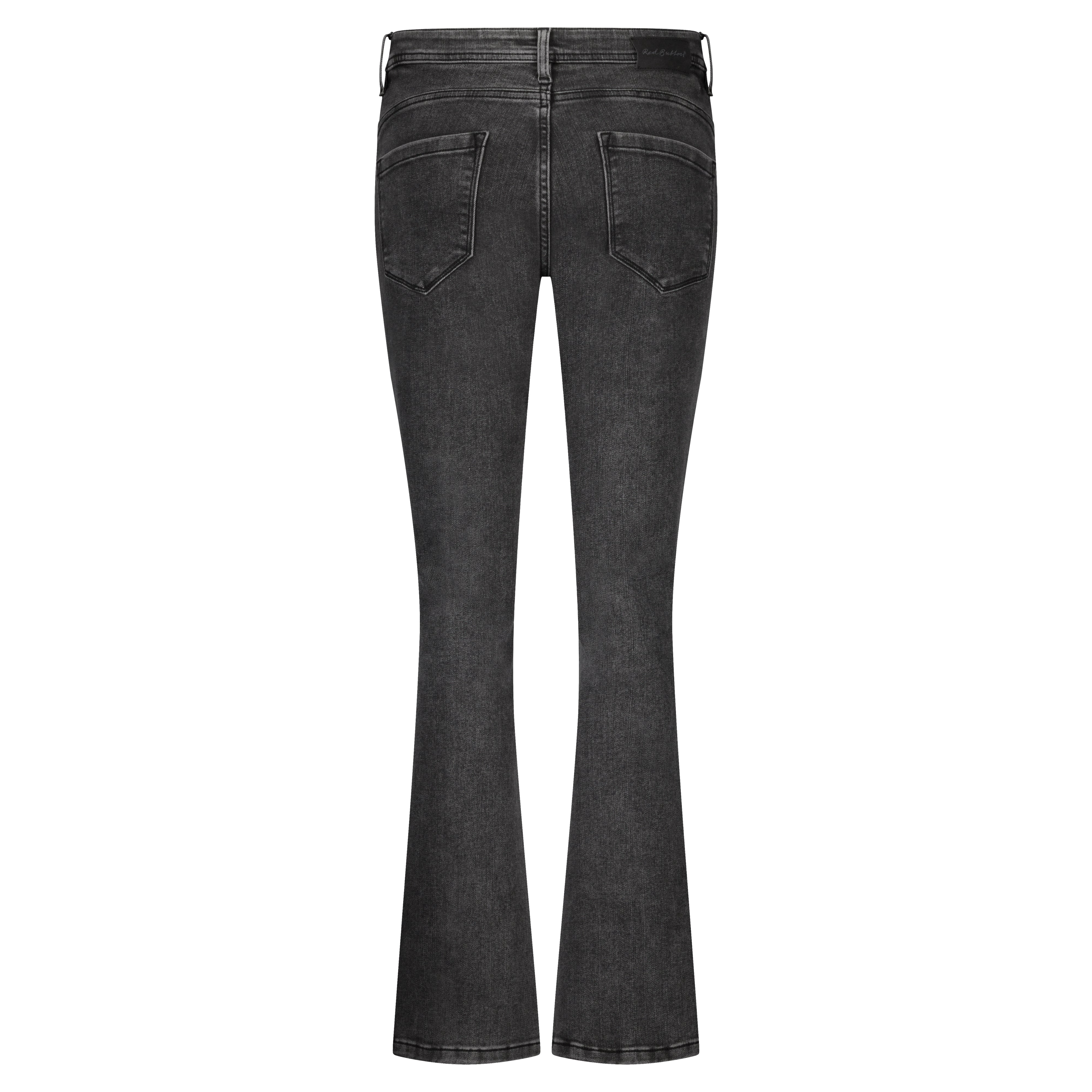 Red Button Flared Jeans Babette Black Snow L31