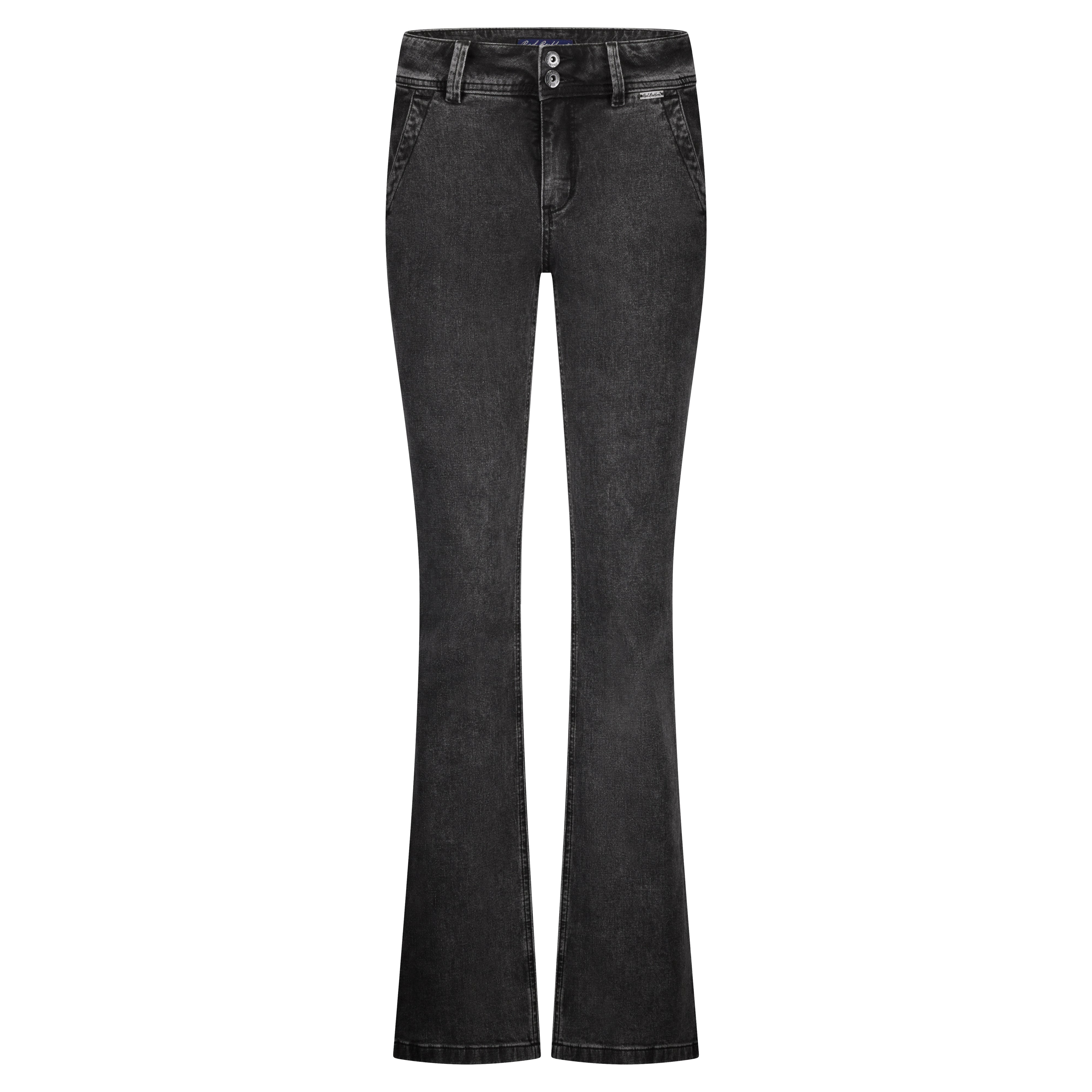 BIBETTE BLACK DENIM Red Button