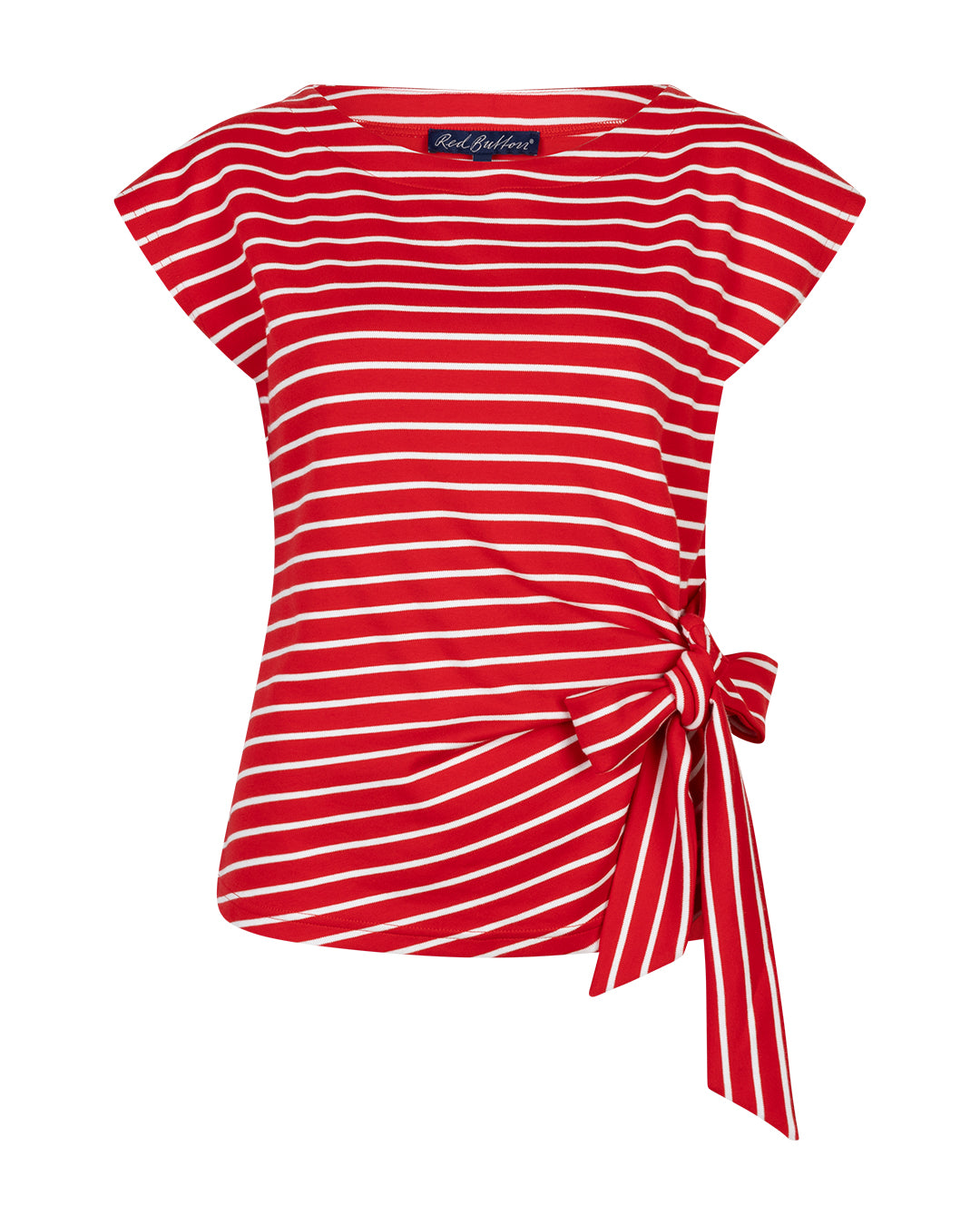 Red Button Terry Stripe Knot Red