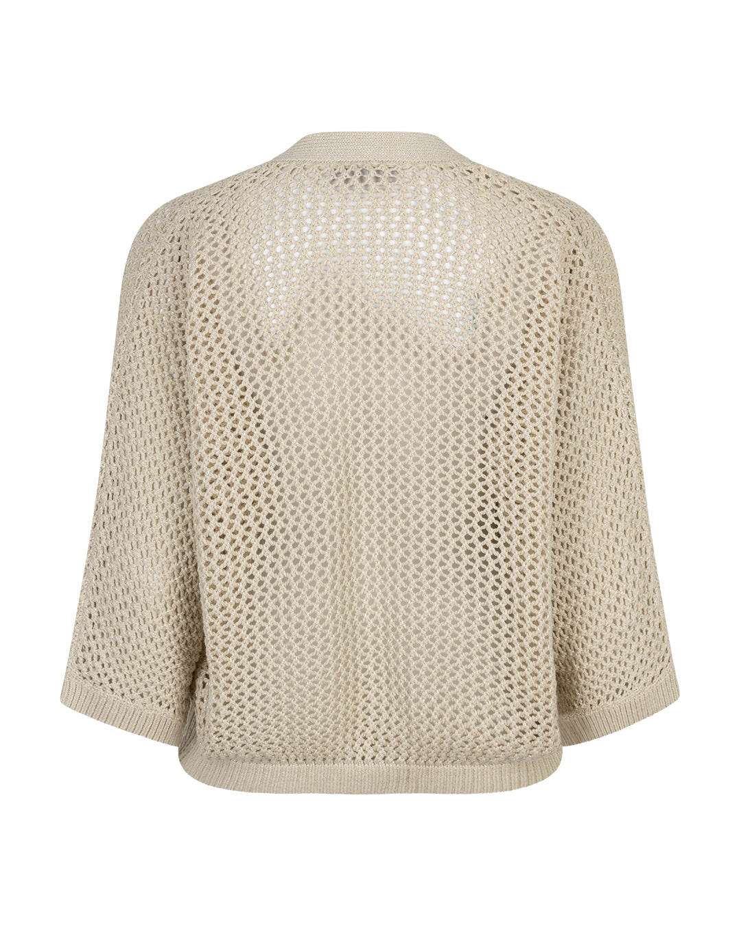 Red Button Cardigan Pointelle Pebble