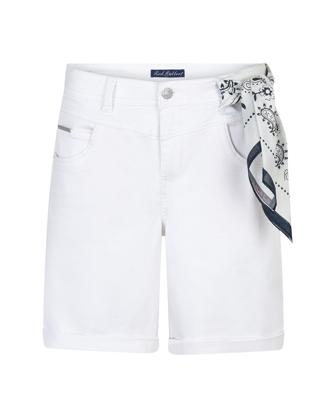 Red Button Relax Short Jog Colour White & Scarf