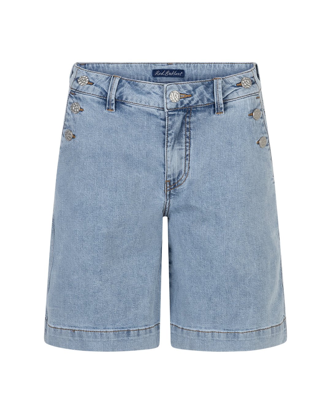 Red Button Bibette Short & Buttons Denim