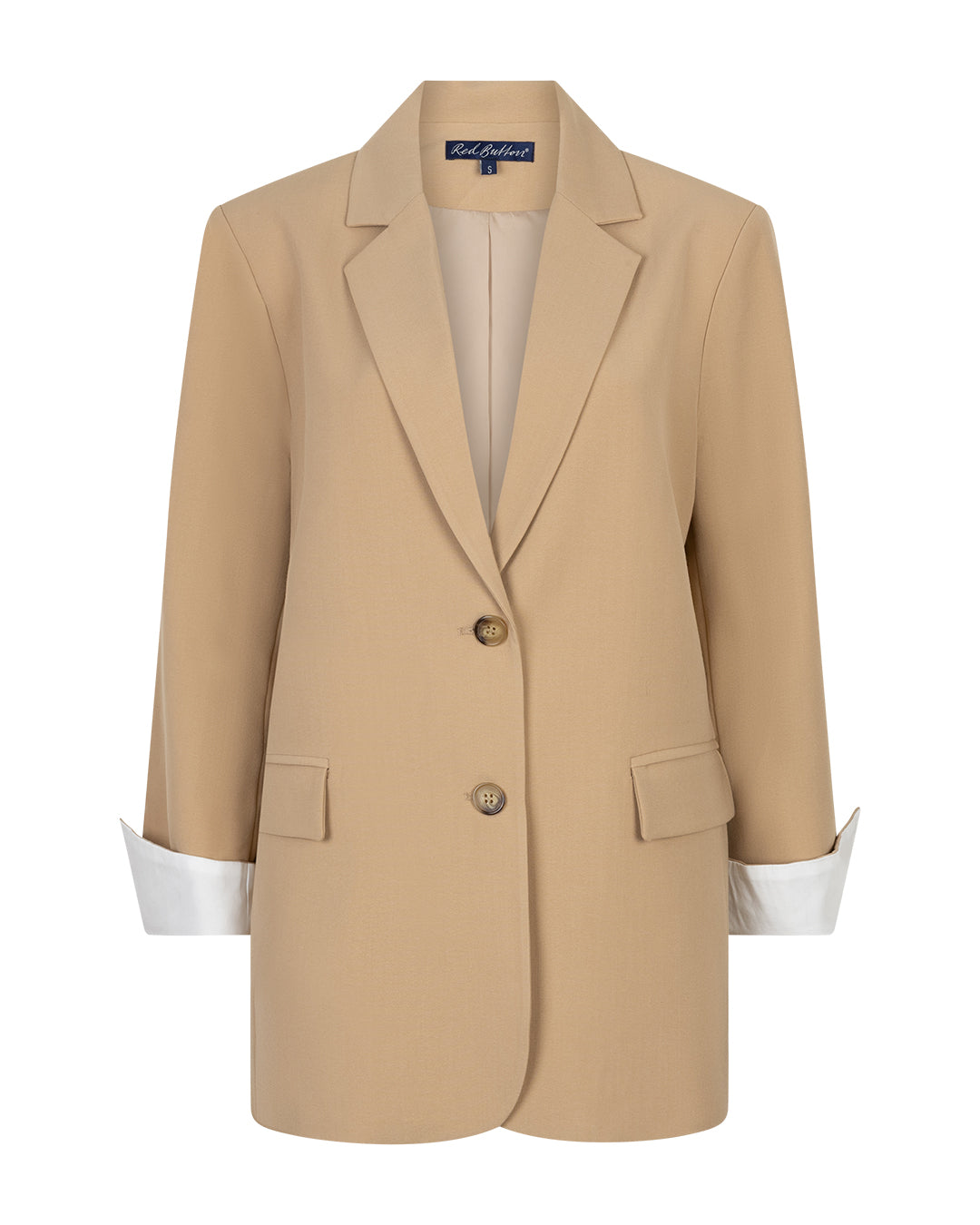 Red Button Blazer Palazzo Linnen Melange