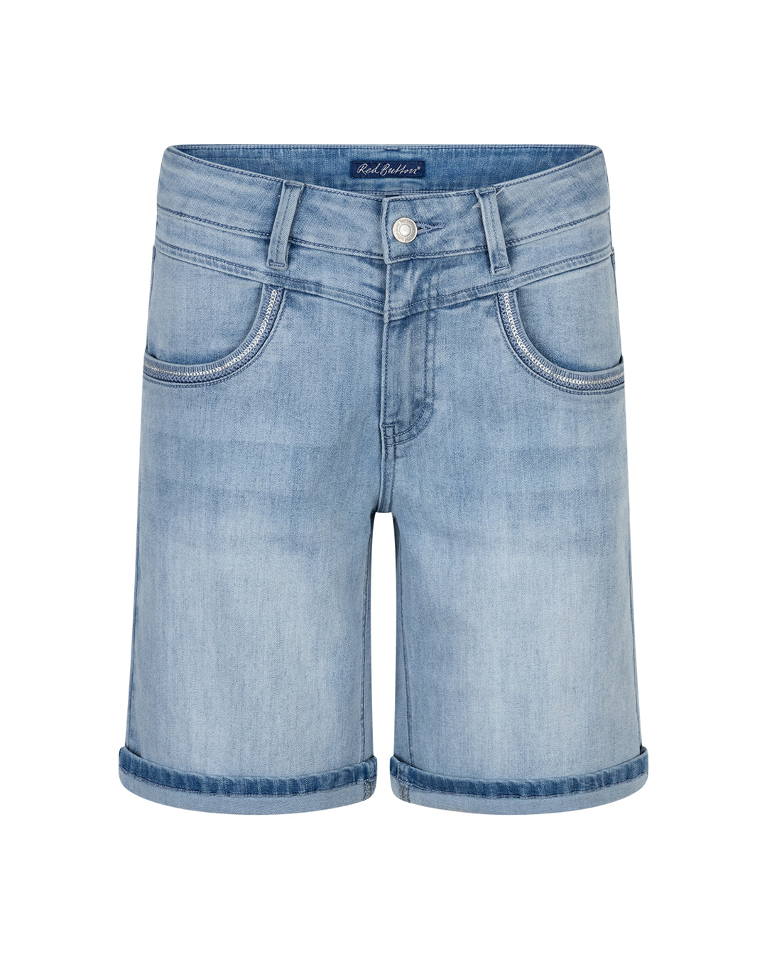Red Button Sienna Short Embroidery bleach