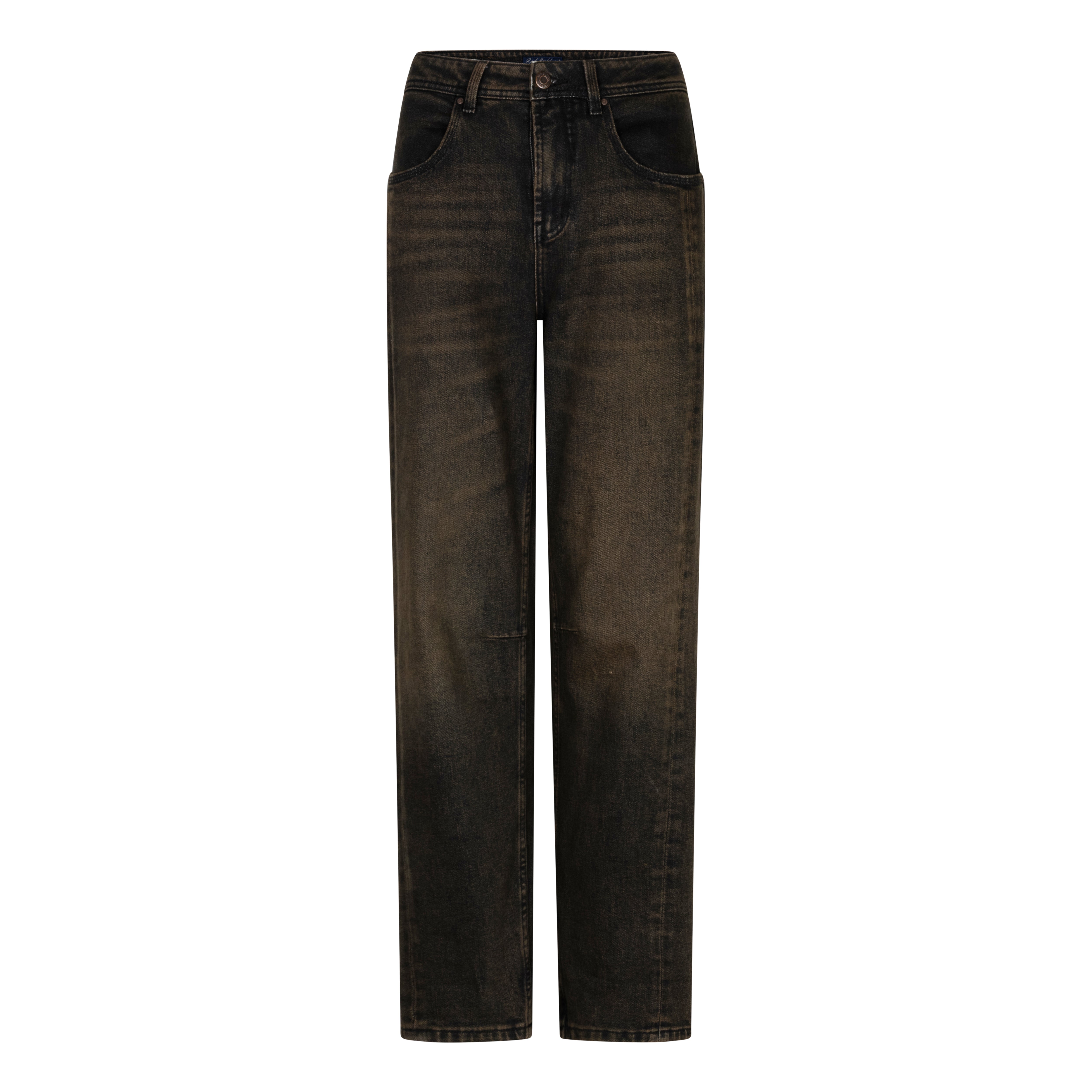 Red Button Caitlina Side Patch Denim Overdye Brown Black