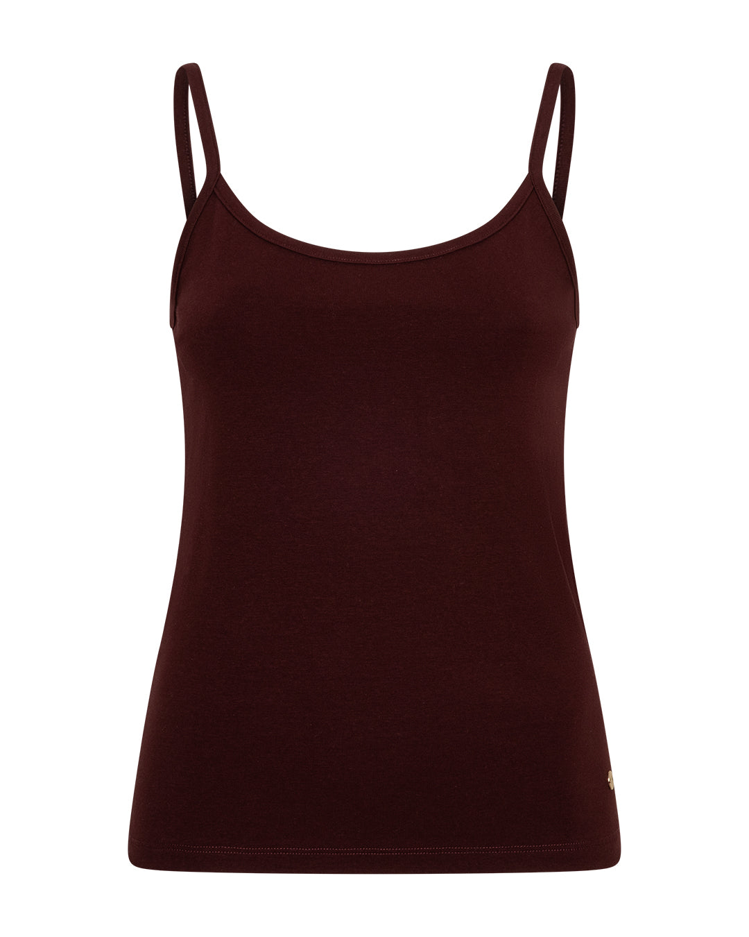 Red Button Singlet Burgundy