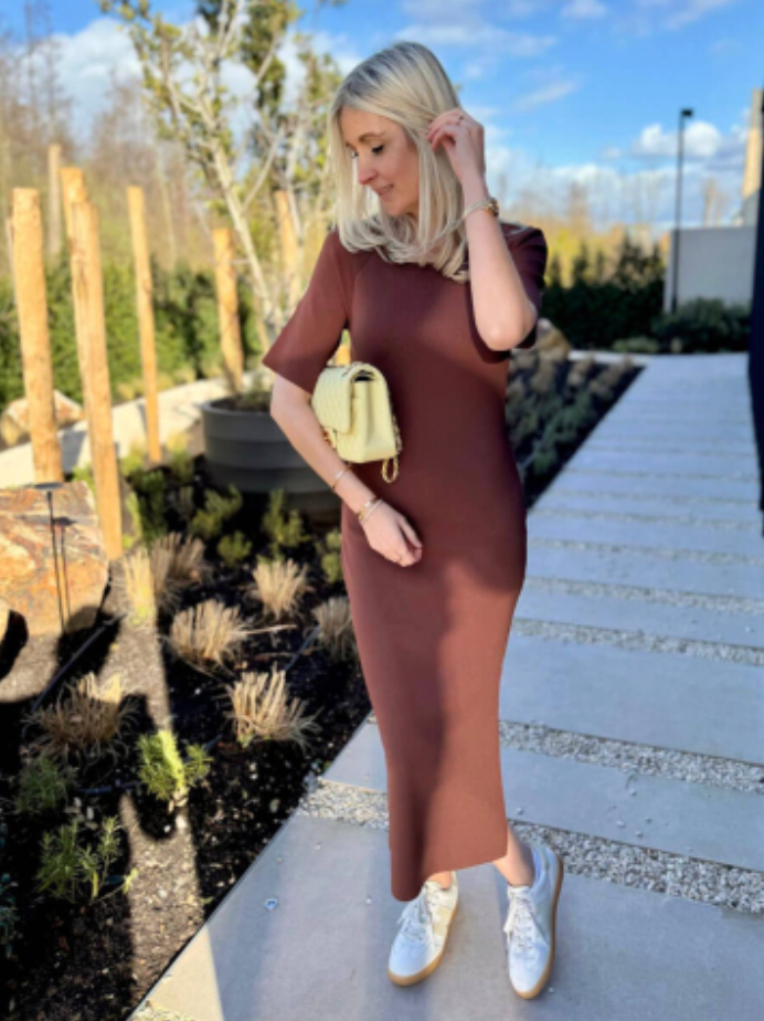 Azzurro Lange Jurk Espresso