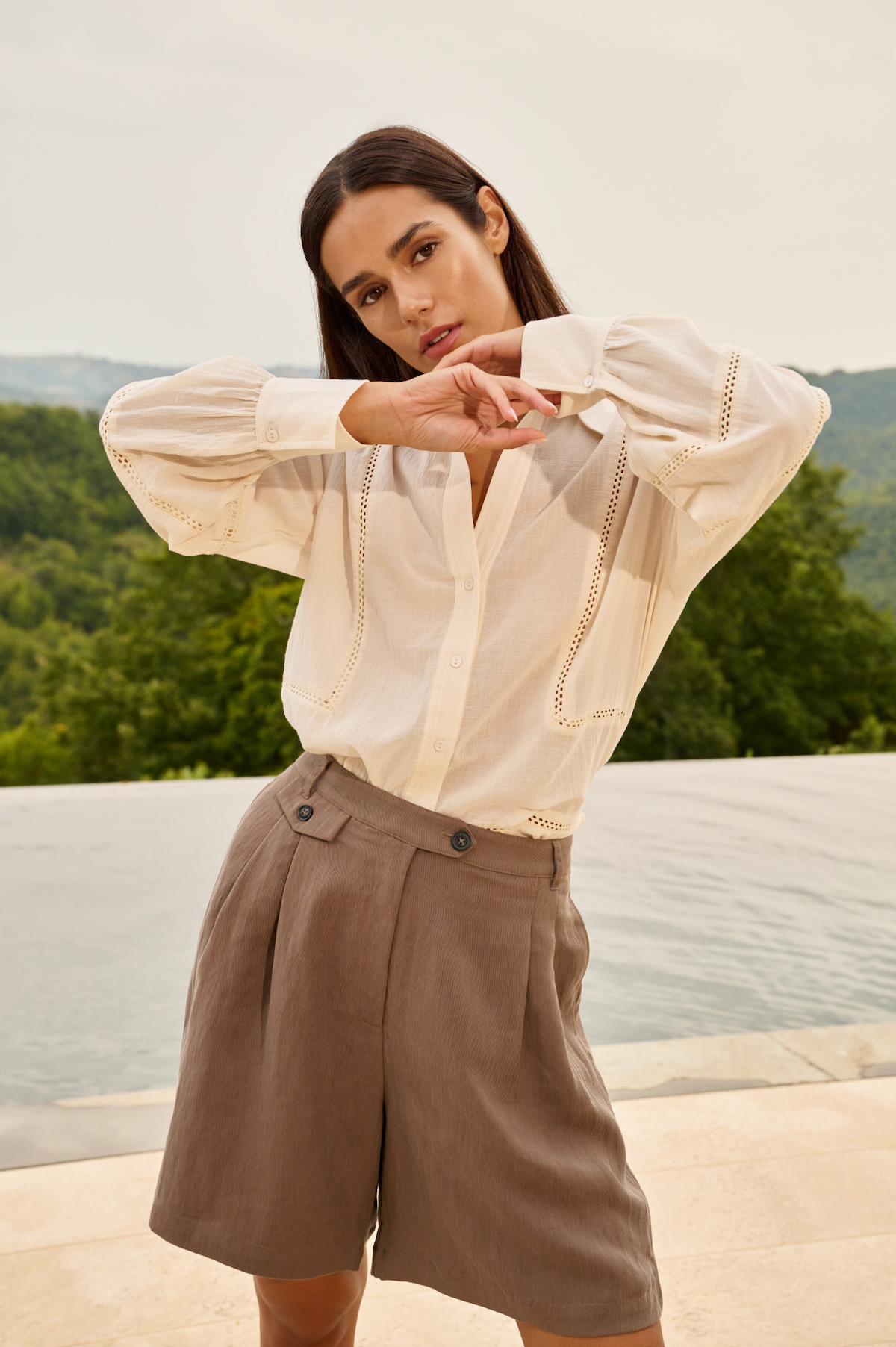 YAYA Shirt With Lace Details Creme