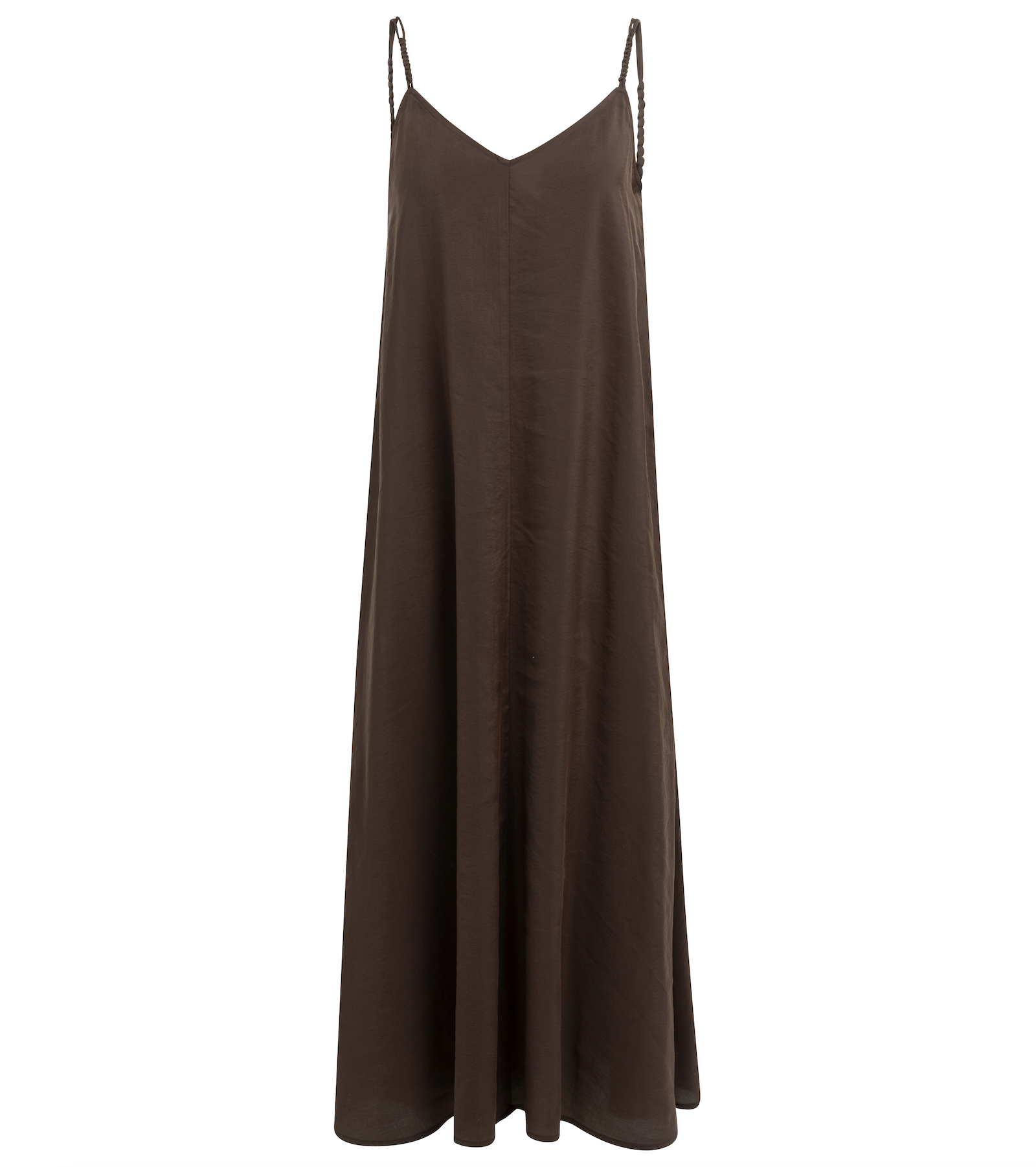 YAYA Lange Jurk Met Bandjes Aubergine Purple