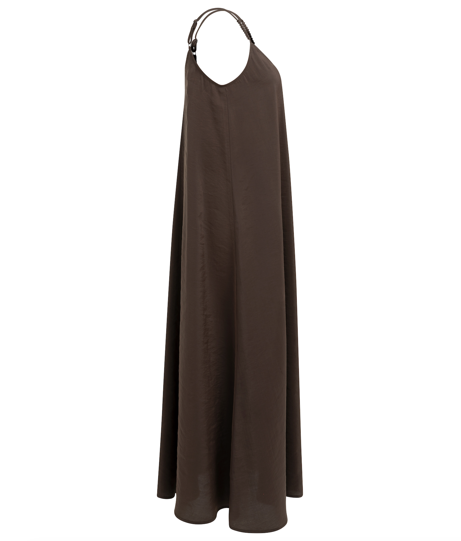 YAYA Lange Jurk Met Bandjes Aubergine Purple