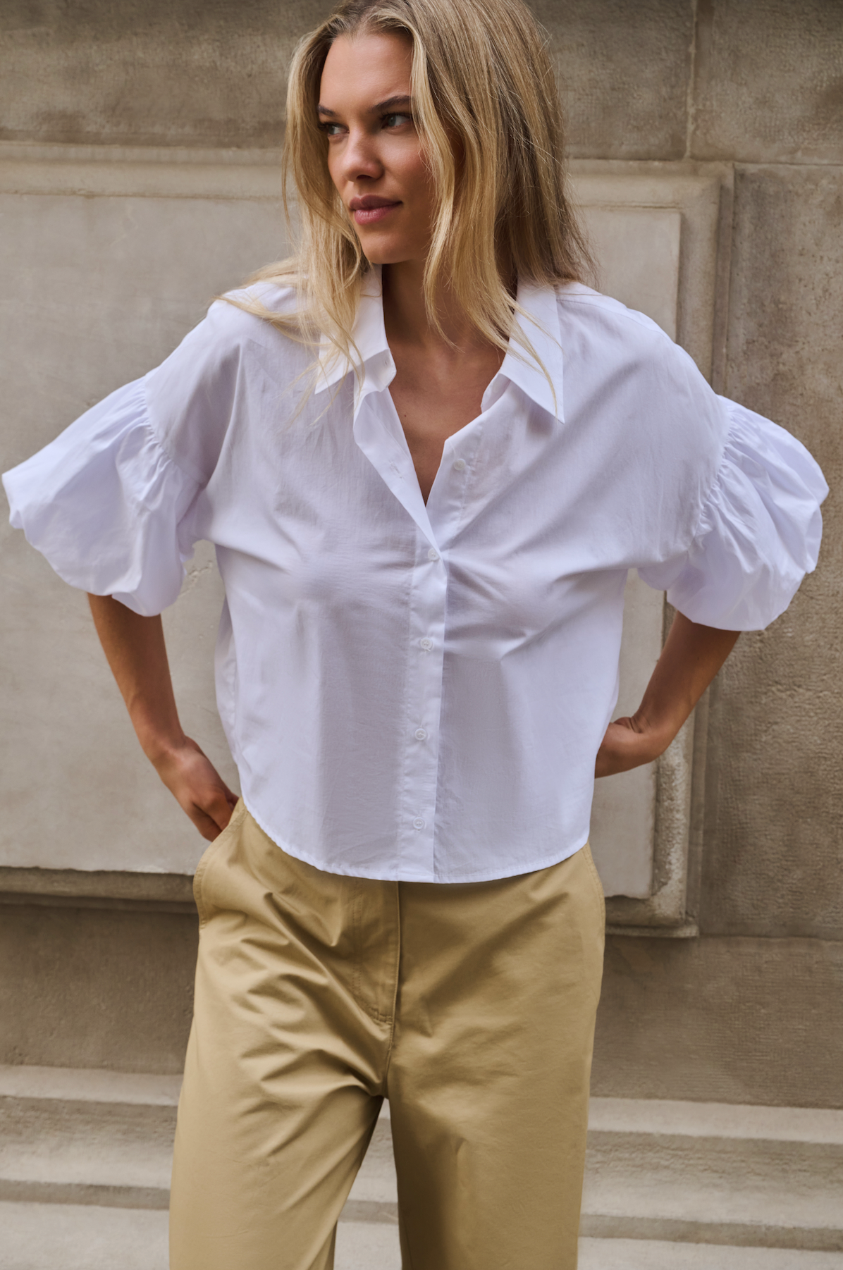 YAYA Blouse Met Ballonmouwen Pure White