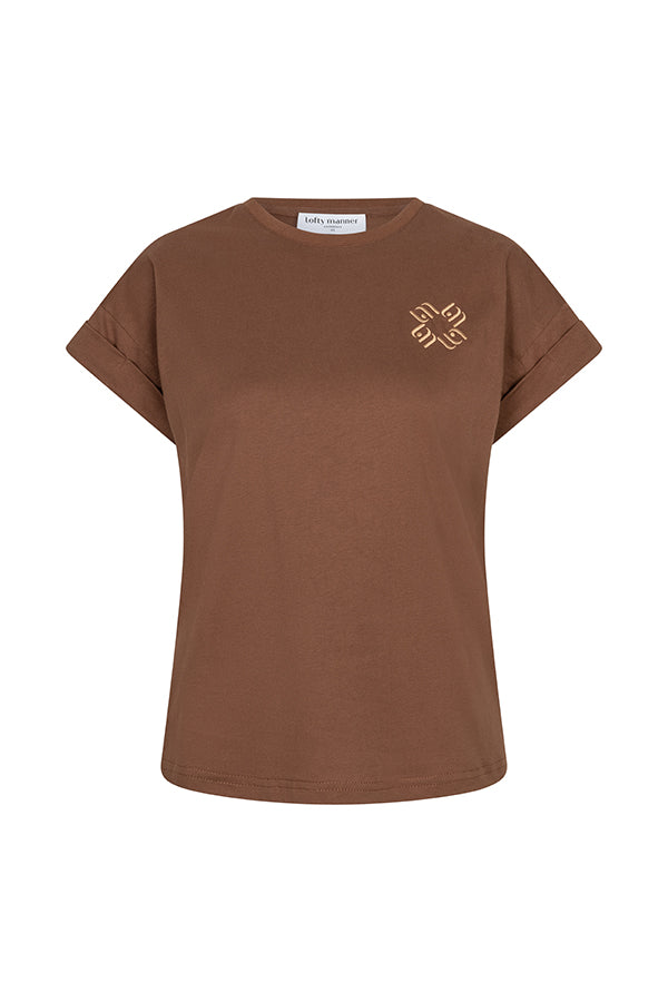 Lofty manner T-shirt Isole relaxed Rolled up Caramel