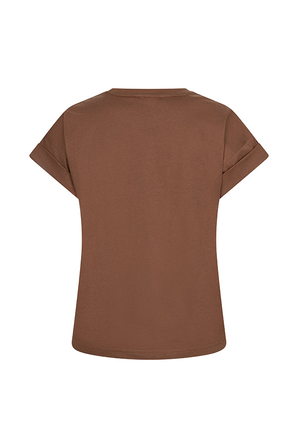 Lofty manner T-shirt Isole relaxed Rolled up Caramel