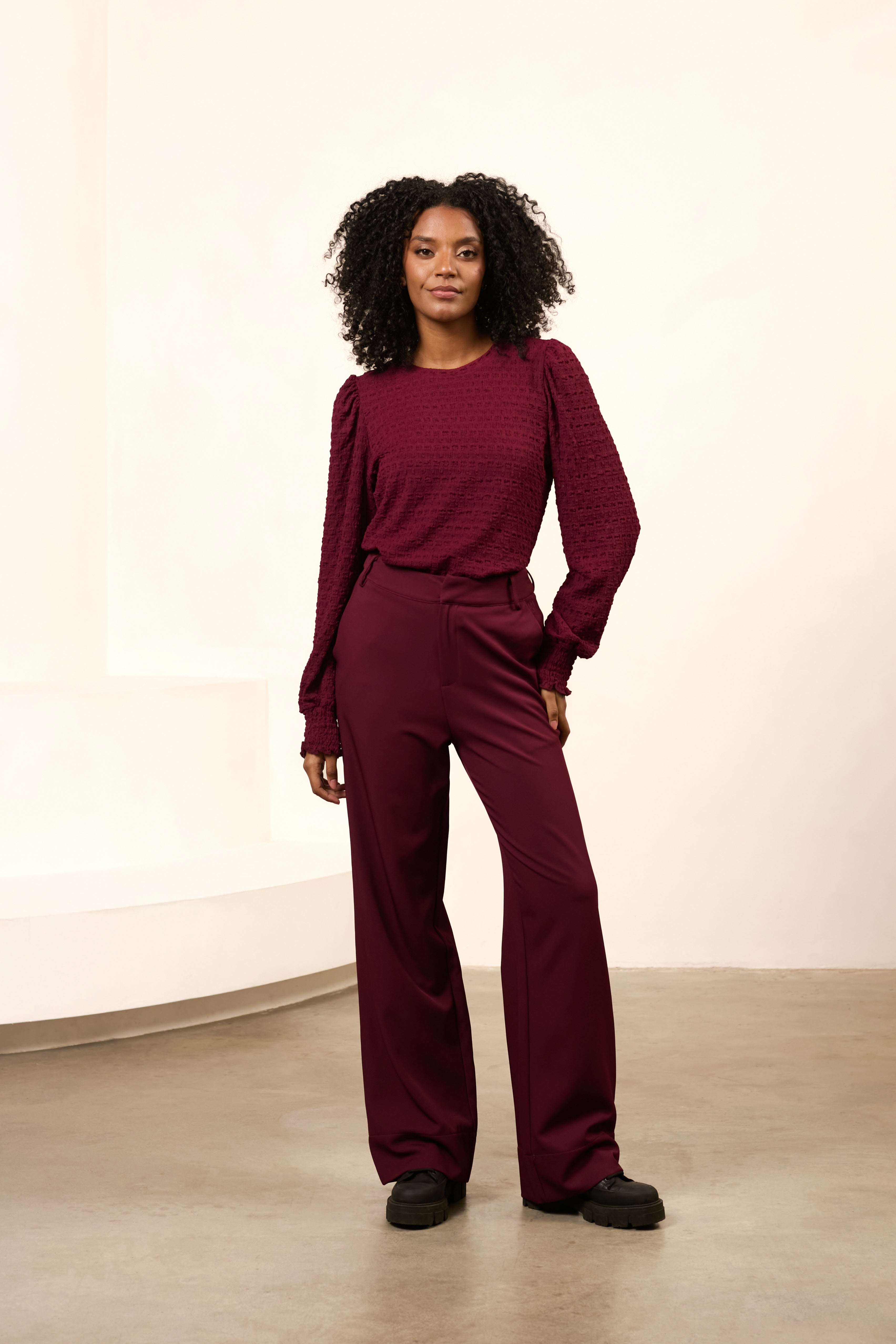 Lofty Manner Top Thyra Burgundy Rood