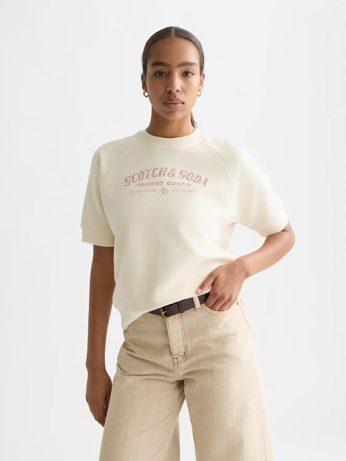 Scotch&soda Artwork sweatshirt top Eggnog