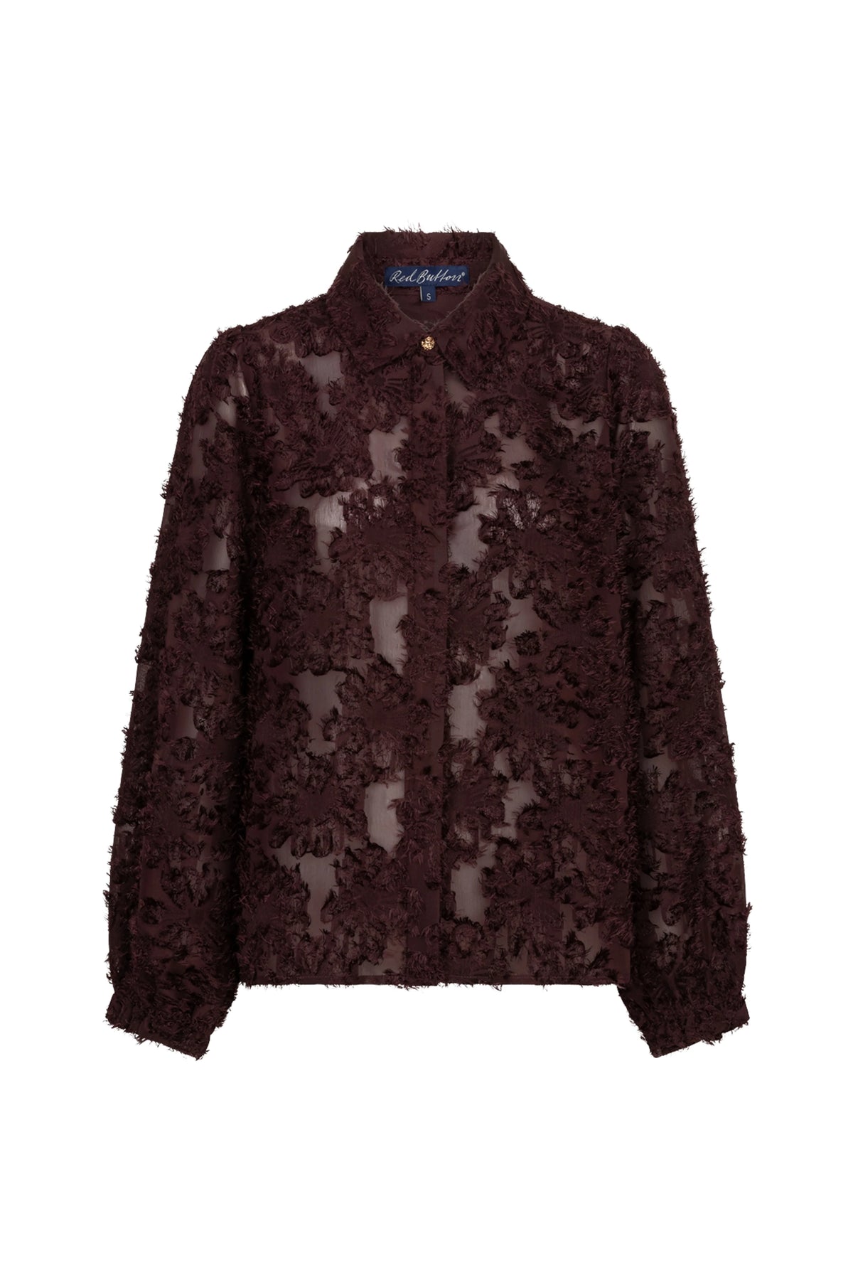 Red Button Blouse Burgundy