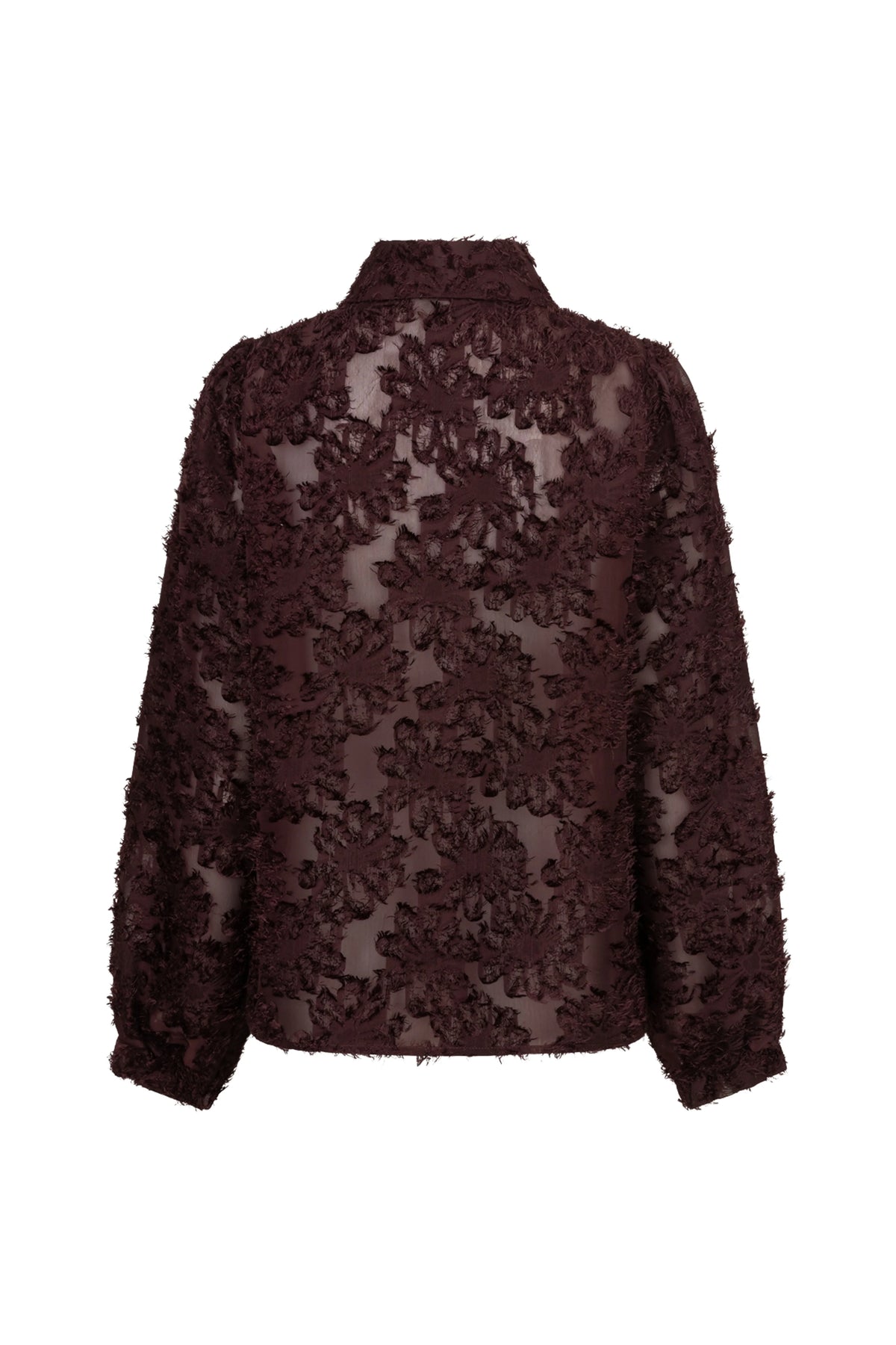 Red Button Blouse Burgundy