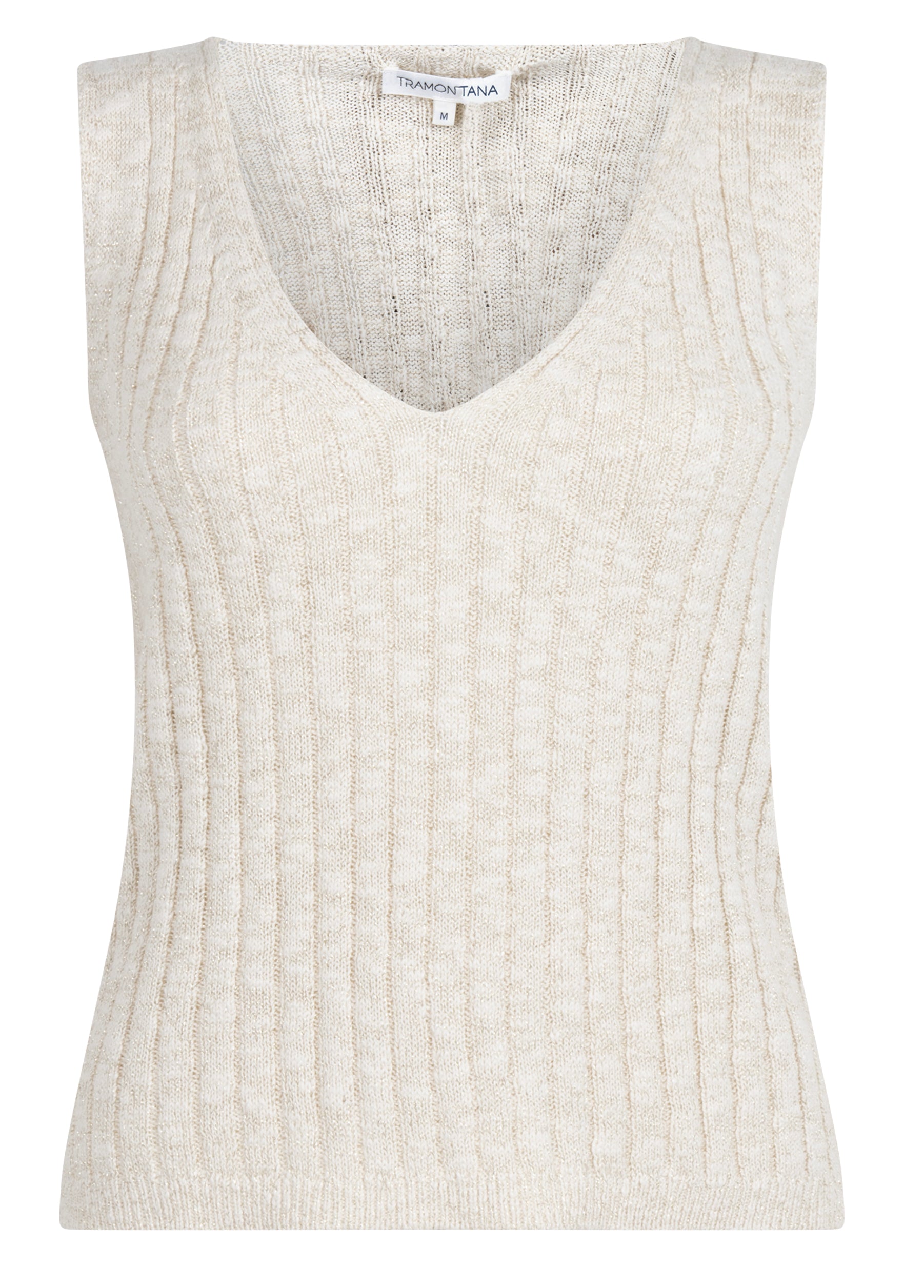 Tramontana V-Neck Singlet Lurex Stone