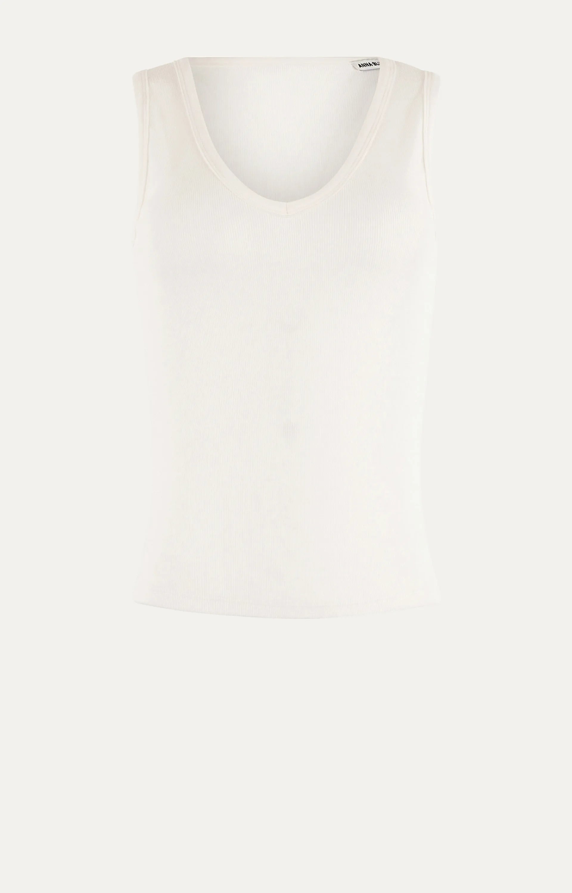 Anna Blue Top Ribby Off White