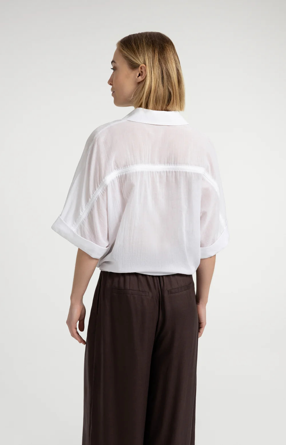 YAYA Vleermuismouw Blouse Met Gevlochte Detail Pure white